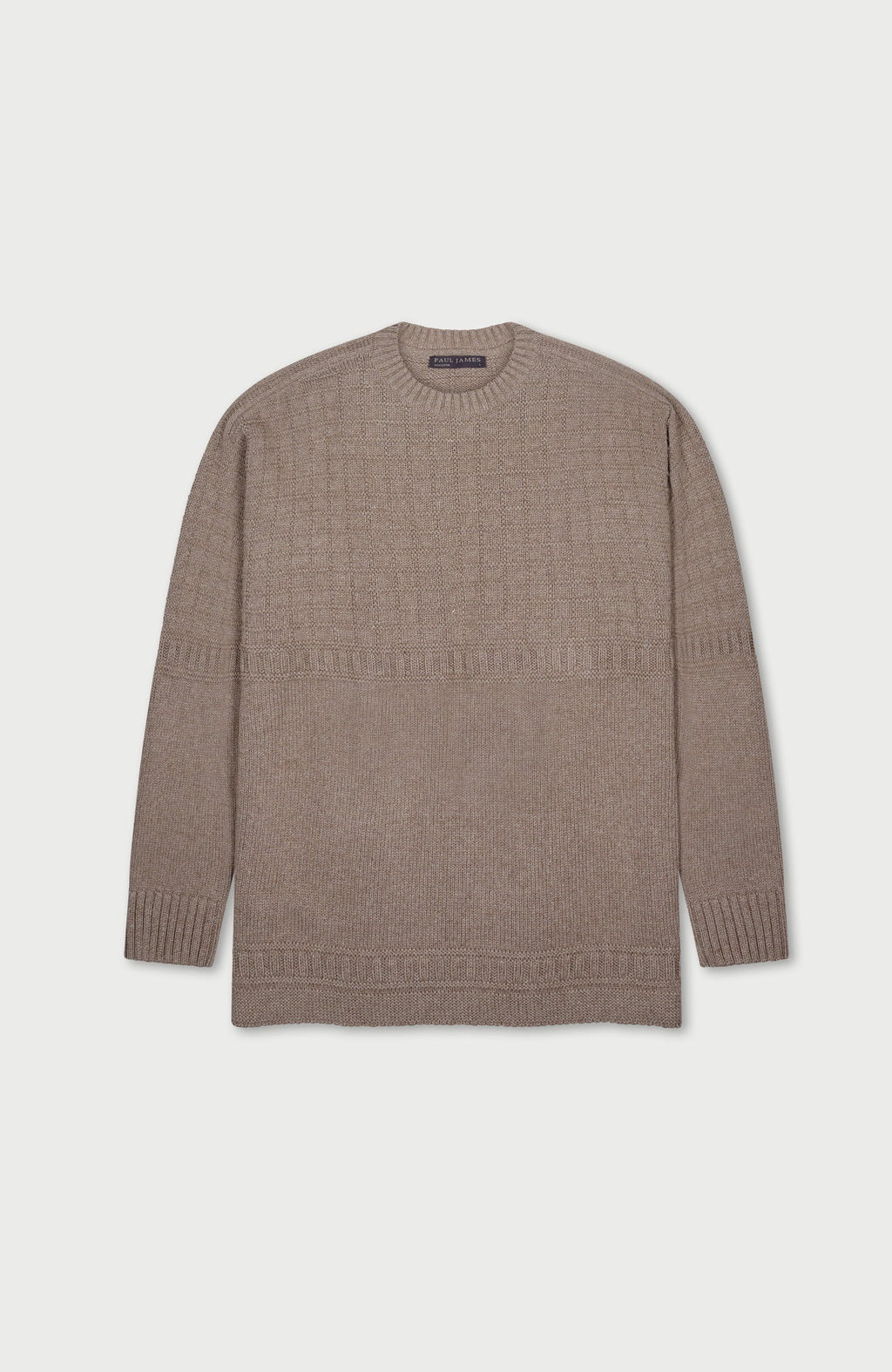 Mens Midweight Cotton Grid Knit Gansey Jumper