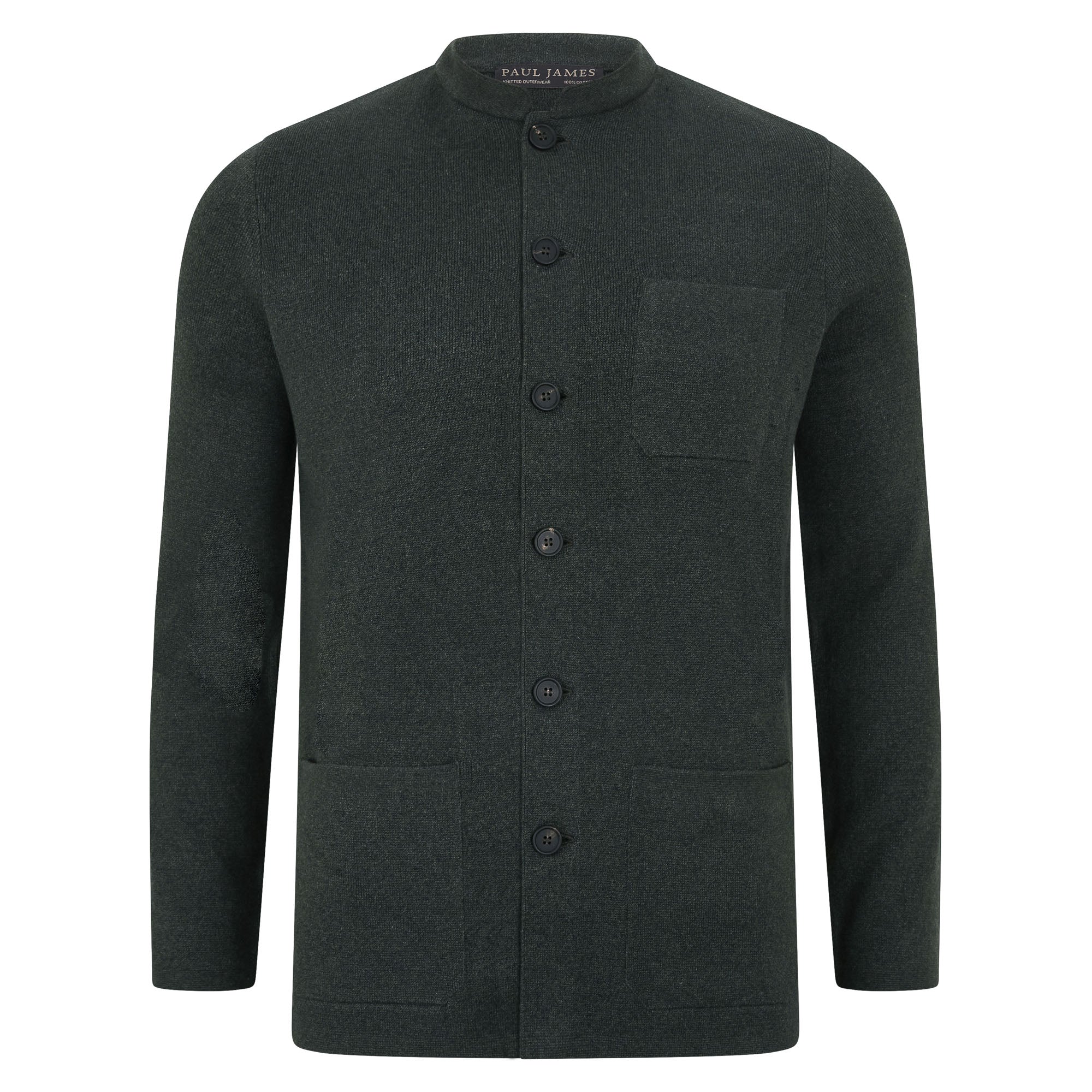 Mens Midweight Cotton Knitted Nehru Jacket