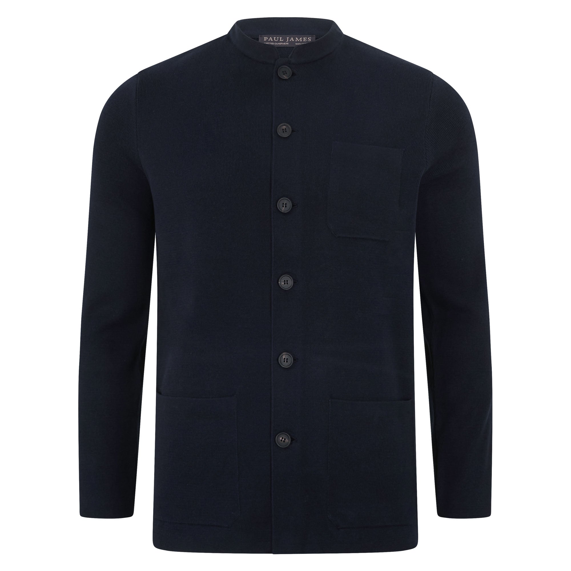 Mens Midweight Cotton Knitted Nehru Jacket