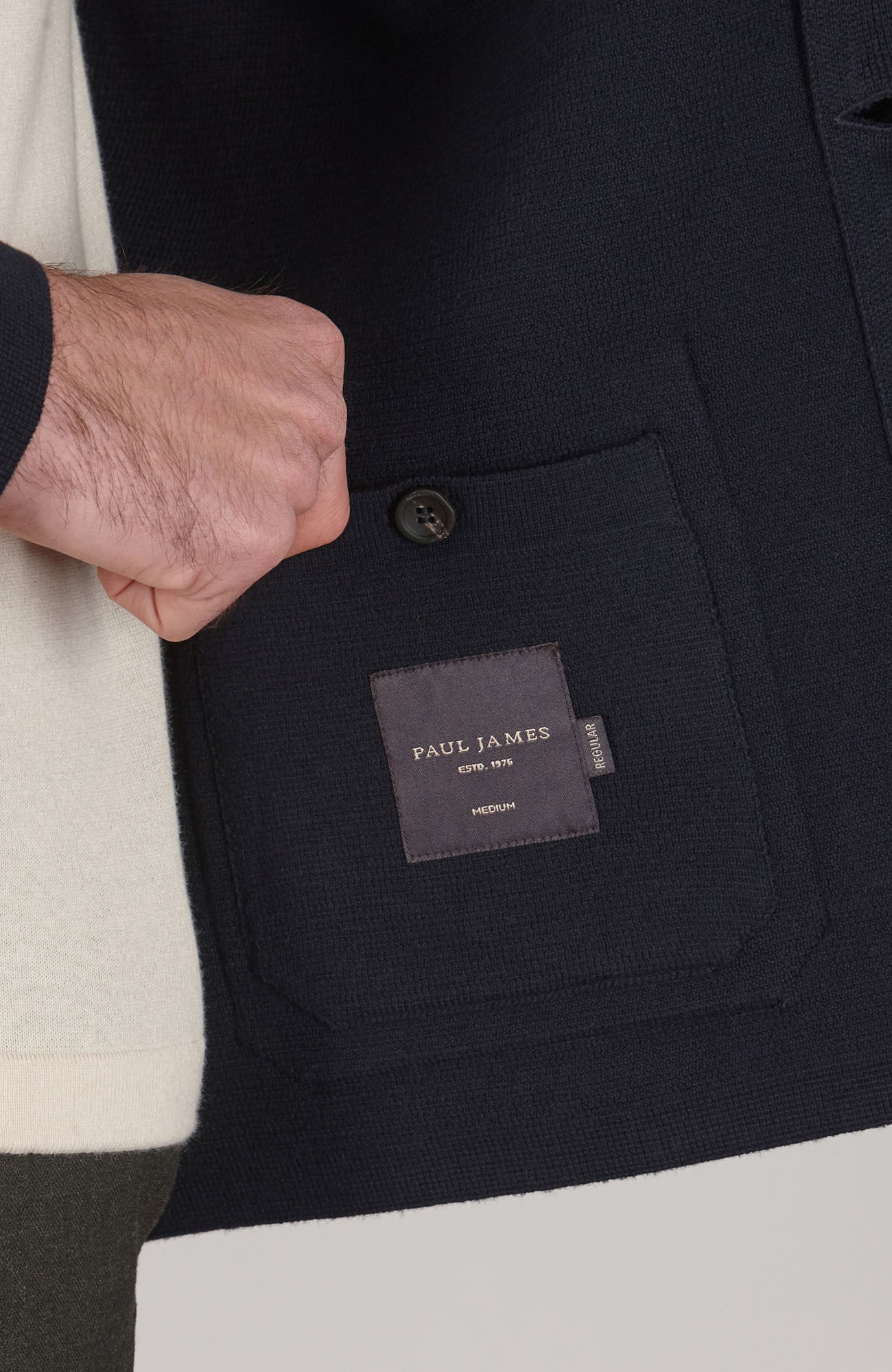 Mens Midweight Cotton Knitted Nehru Jacket