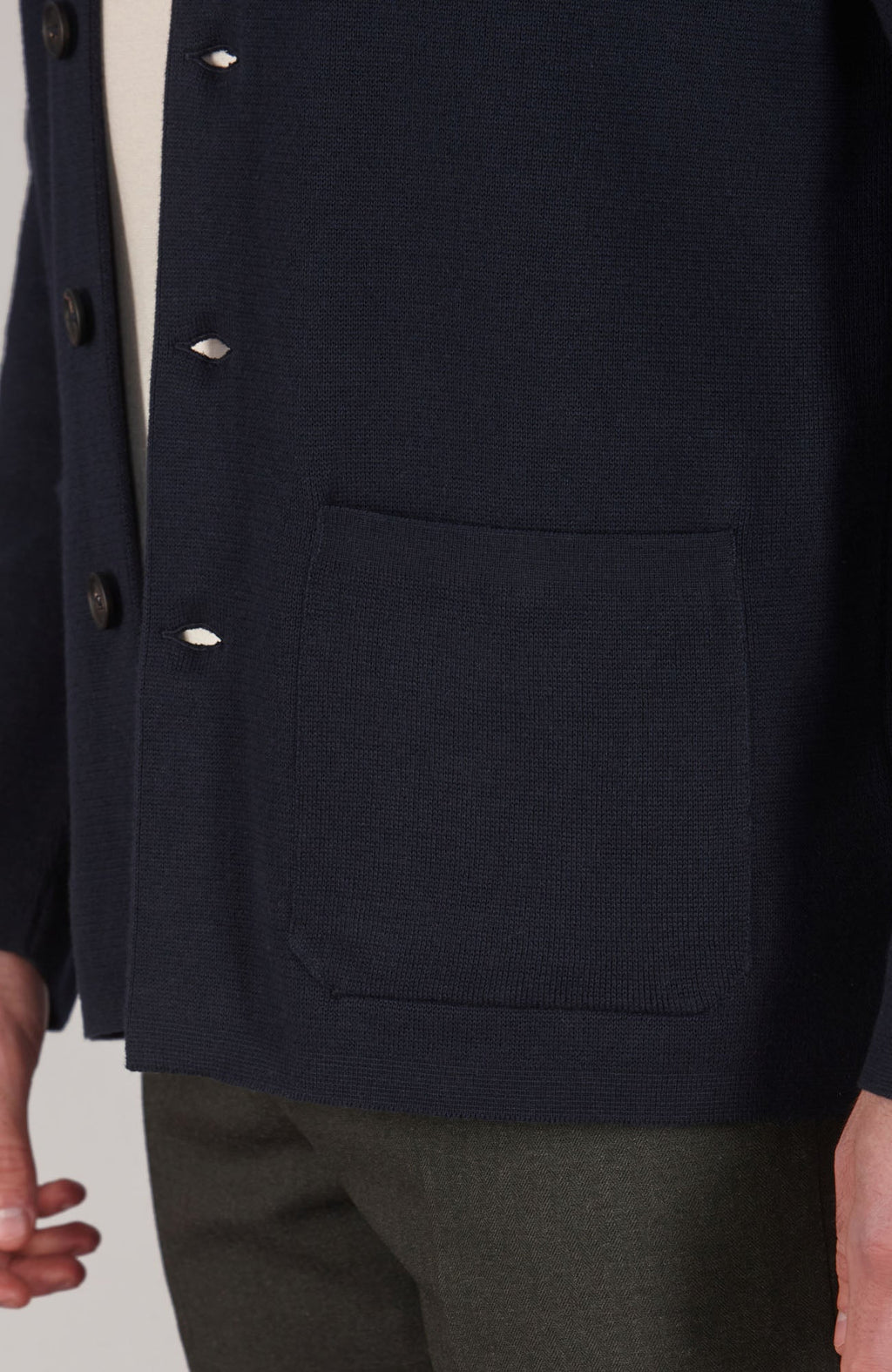 Mens Midweight Cotton Knitted Nehru Jacket