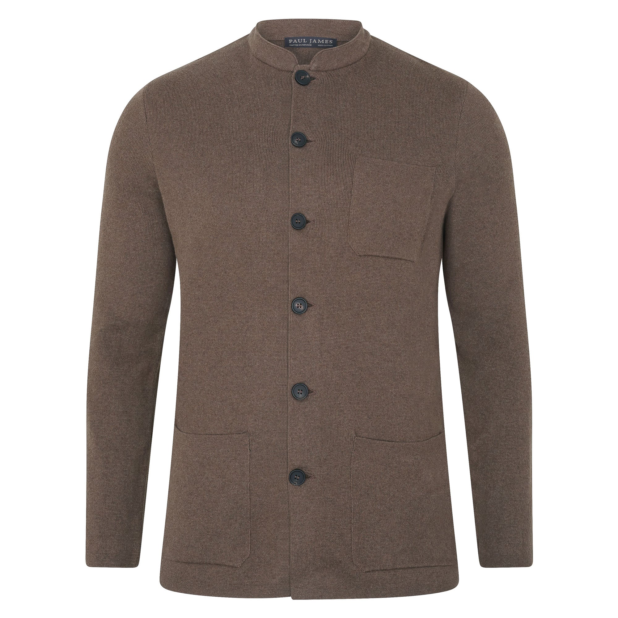 Mens Midweight Cotton Knitted Nehru Jacket