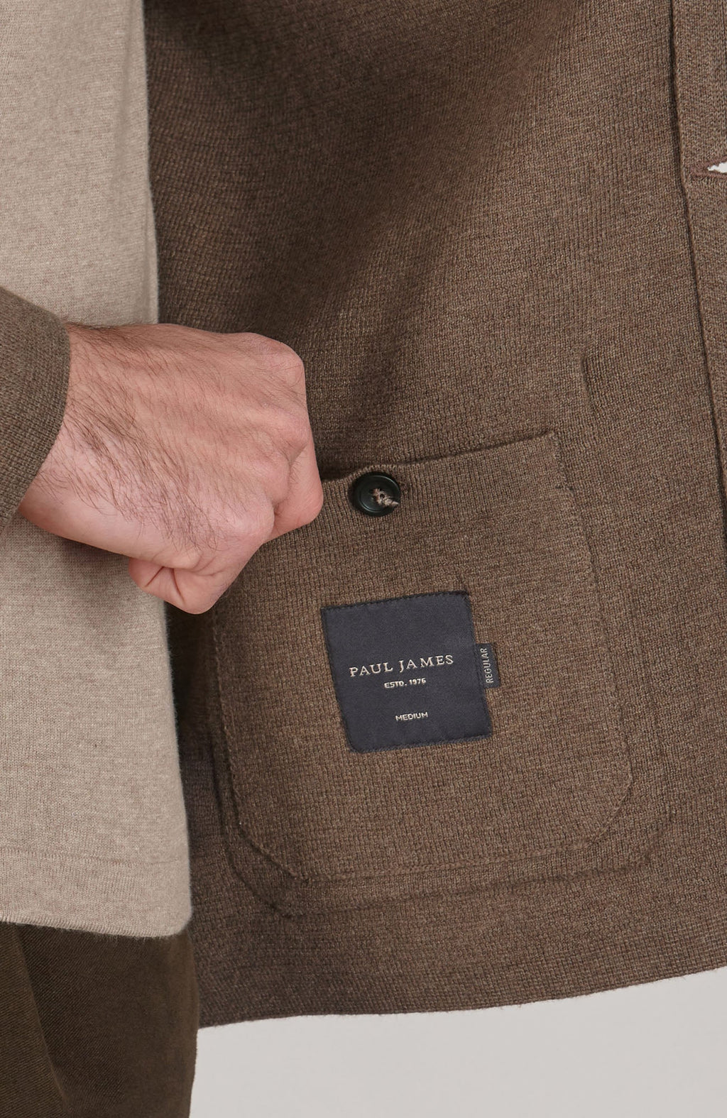 Mens Midweight Cotton Knitted Nehru Jacket