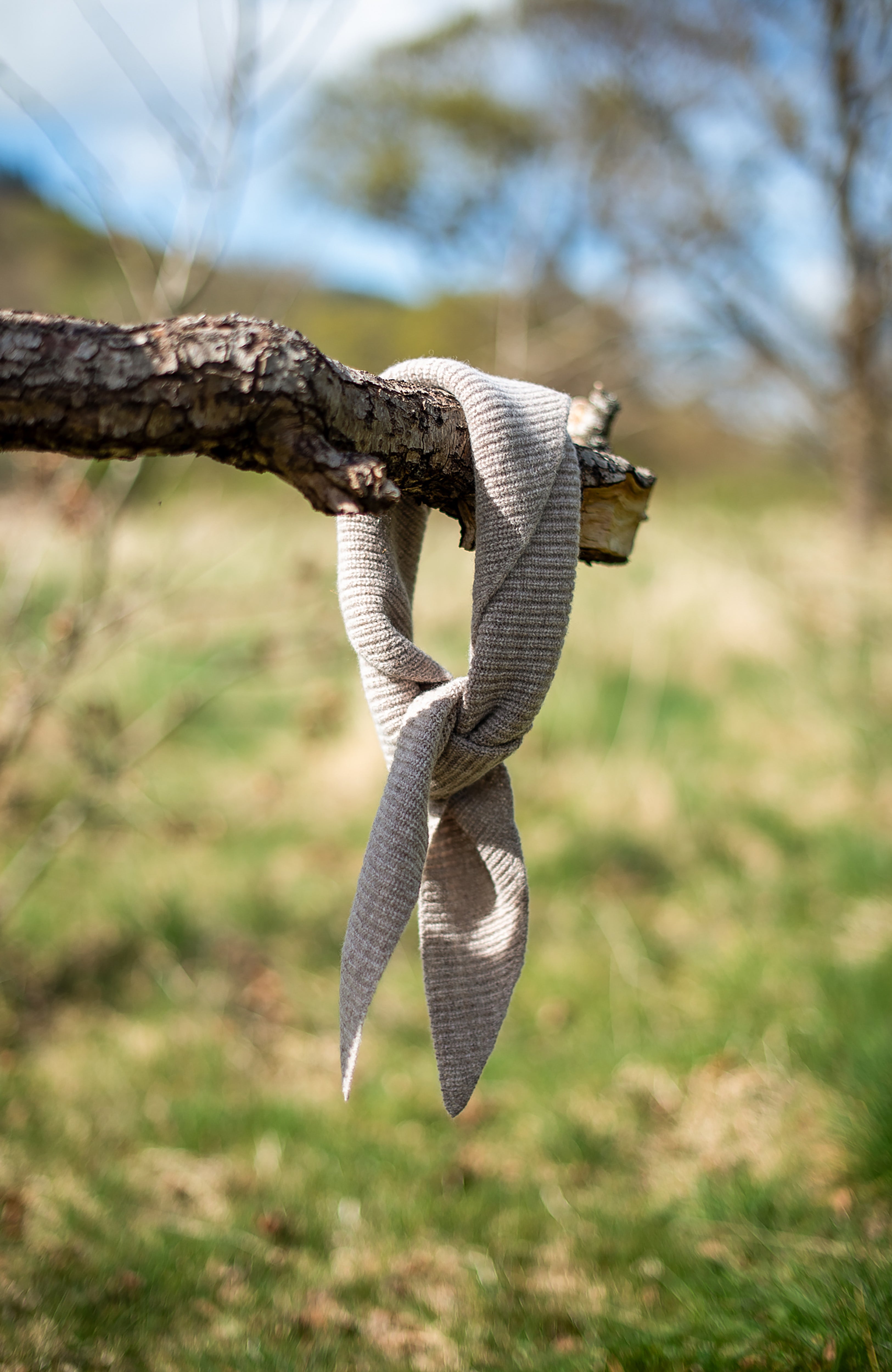 Lambswool Ribbed Triangle Scarf