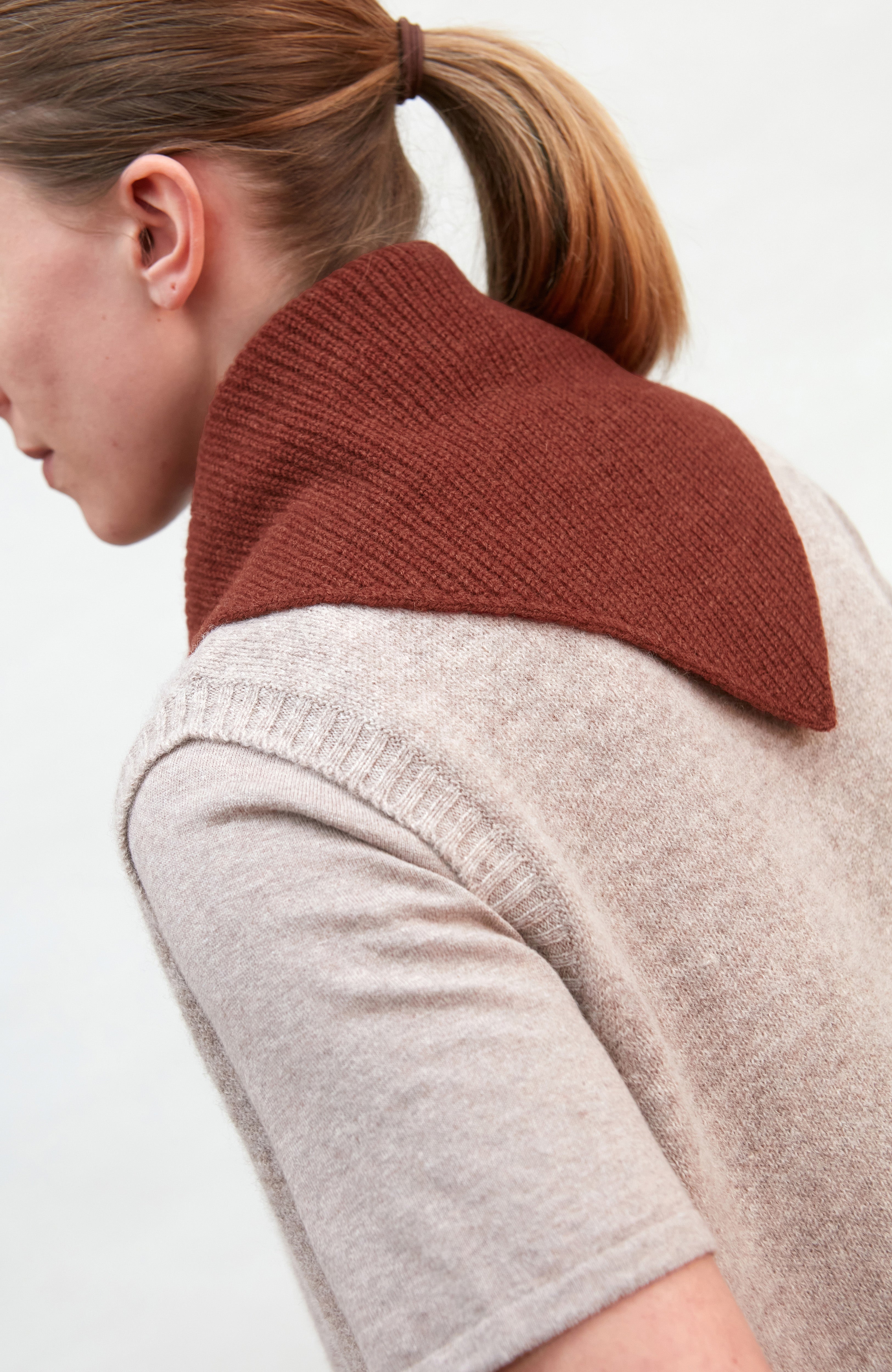 Lambswool Ribbed Triangle Scarf