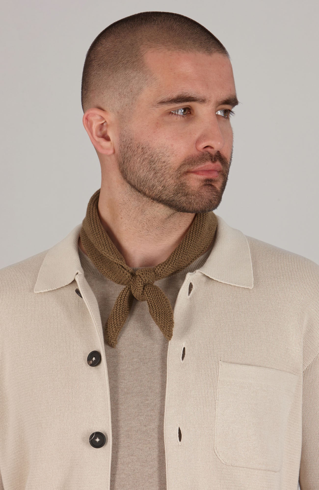 Cotton Garter Knit Mini Neckerchief