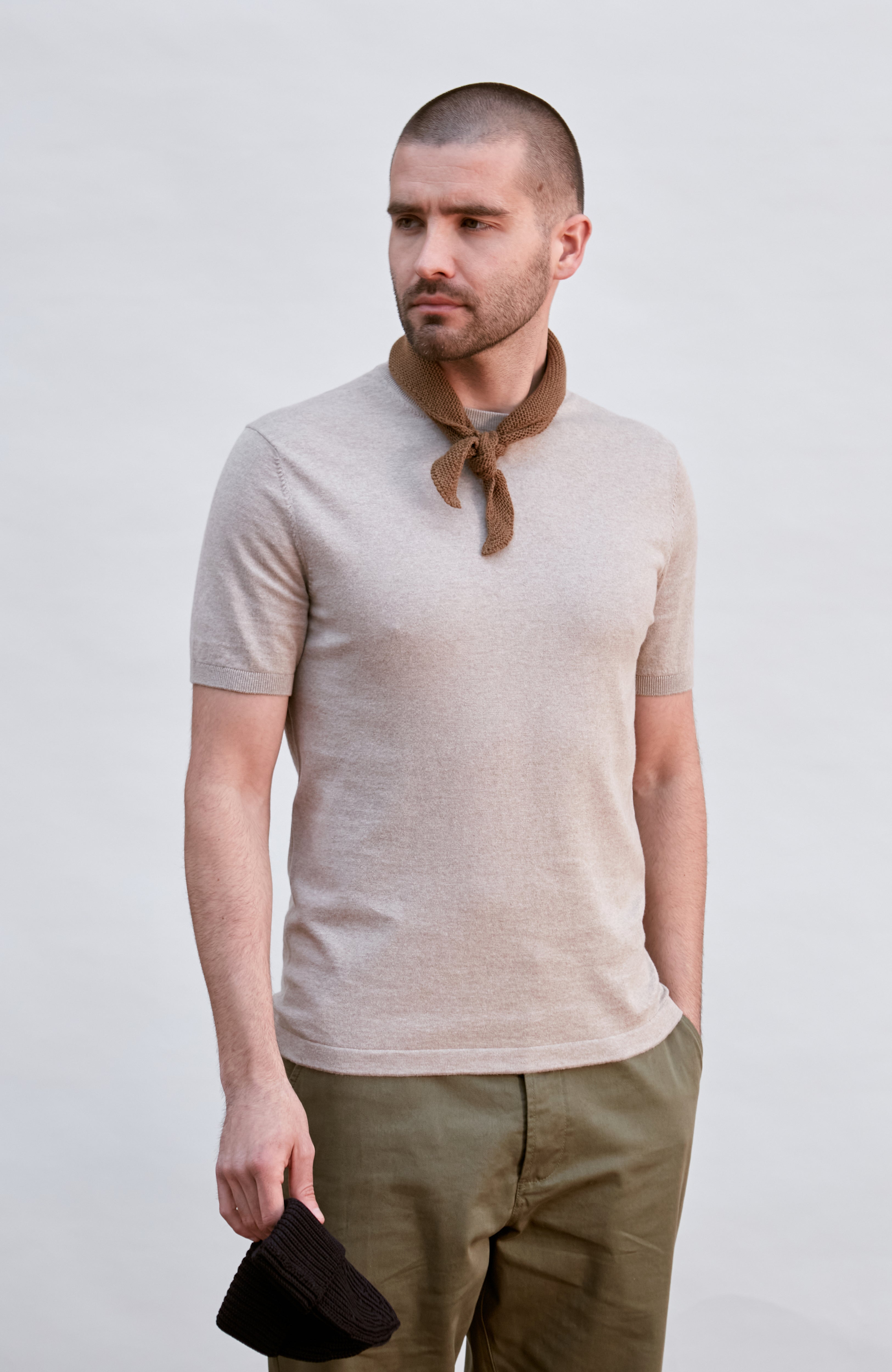 Cotton Garter Knit Mini Neckerchief