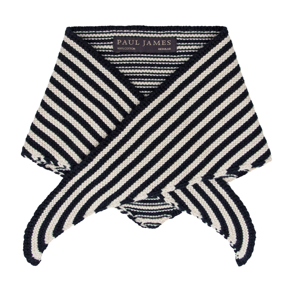 Cotton Garter Knit Striped Mini Neckerchief