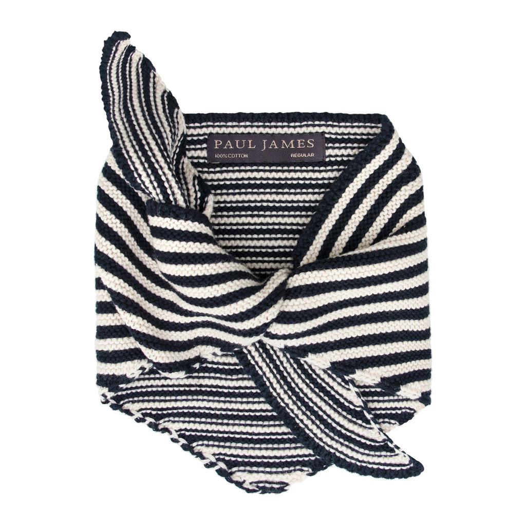 Cotton Garter Knit Striped Mini Neckerchief