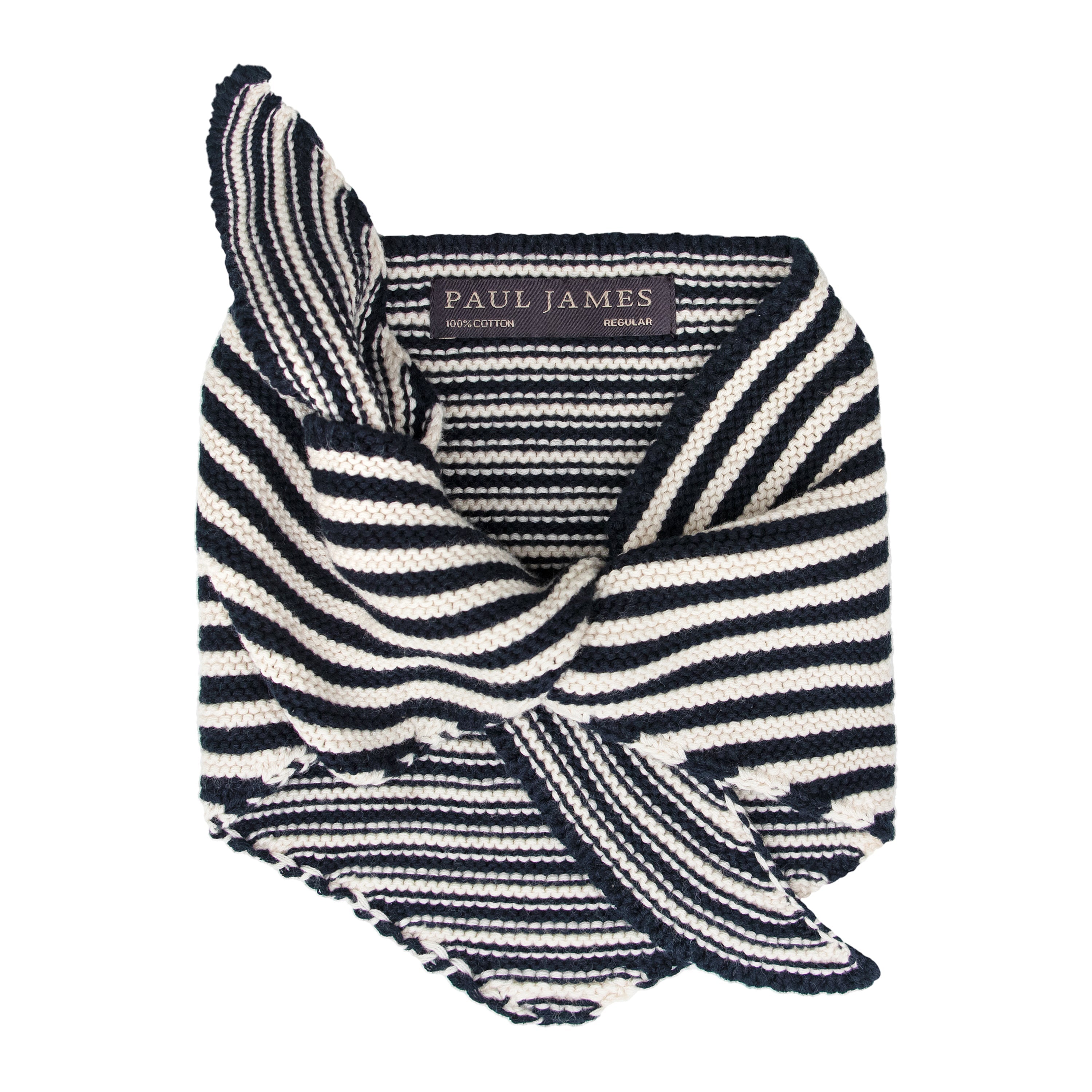 Cotton Garter Knit Striped Mini Neckerchief