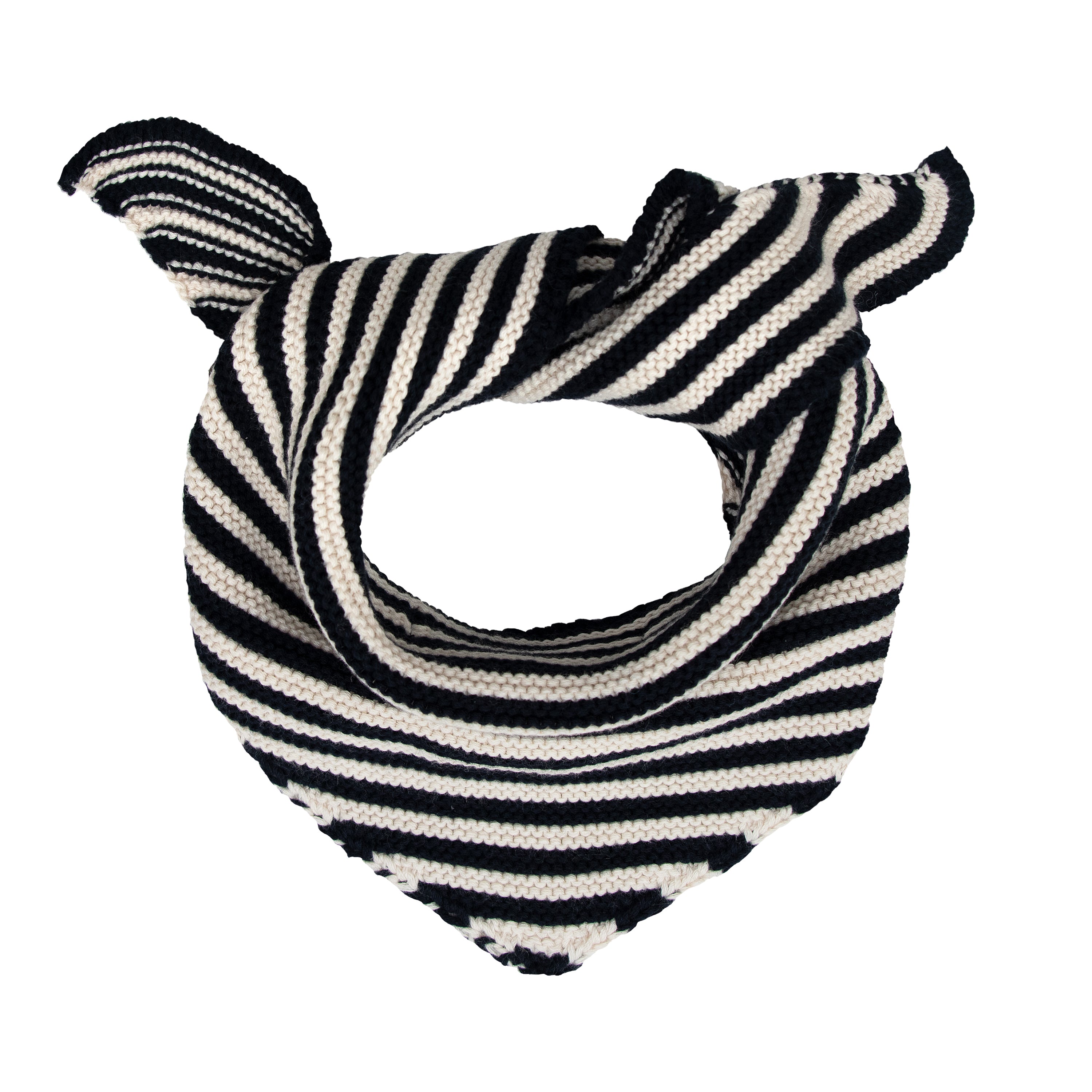 Cotton Garter Knit Striped Mini Neckerchief