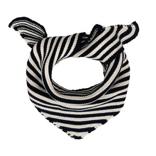 Cotton Garter Knit Striped Mini Neckerchief