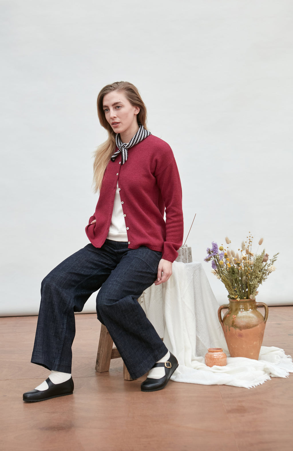 Cotton Textured Stripe Mini Neckerchief