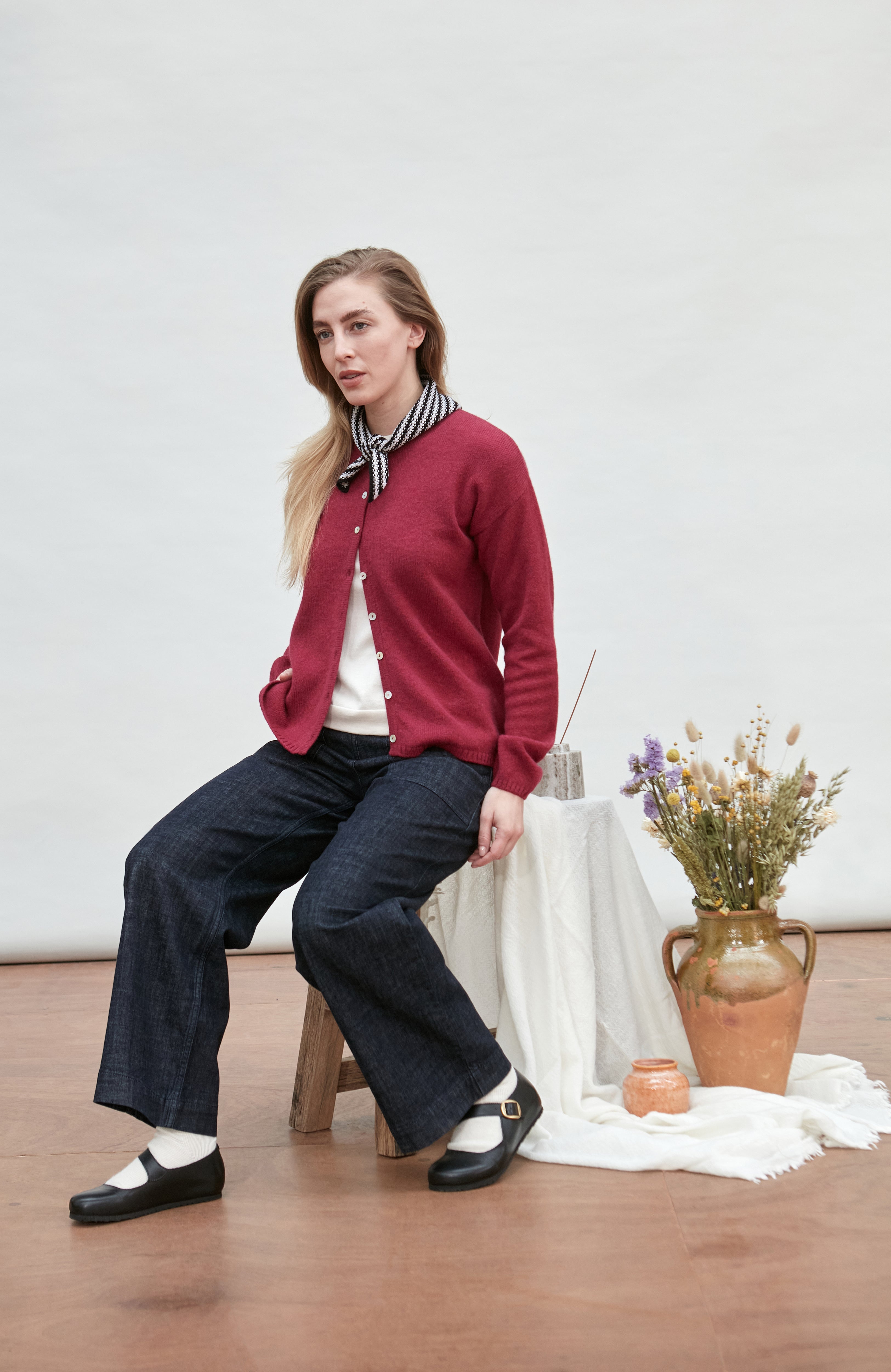 Cotton Textured Stripe Mini Neckerchief