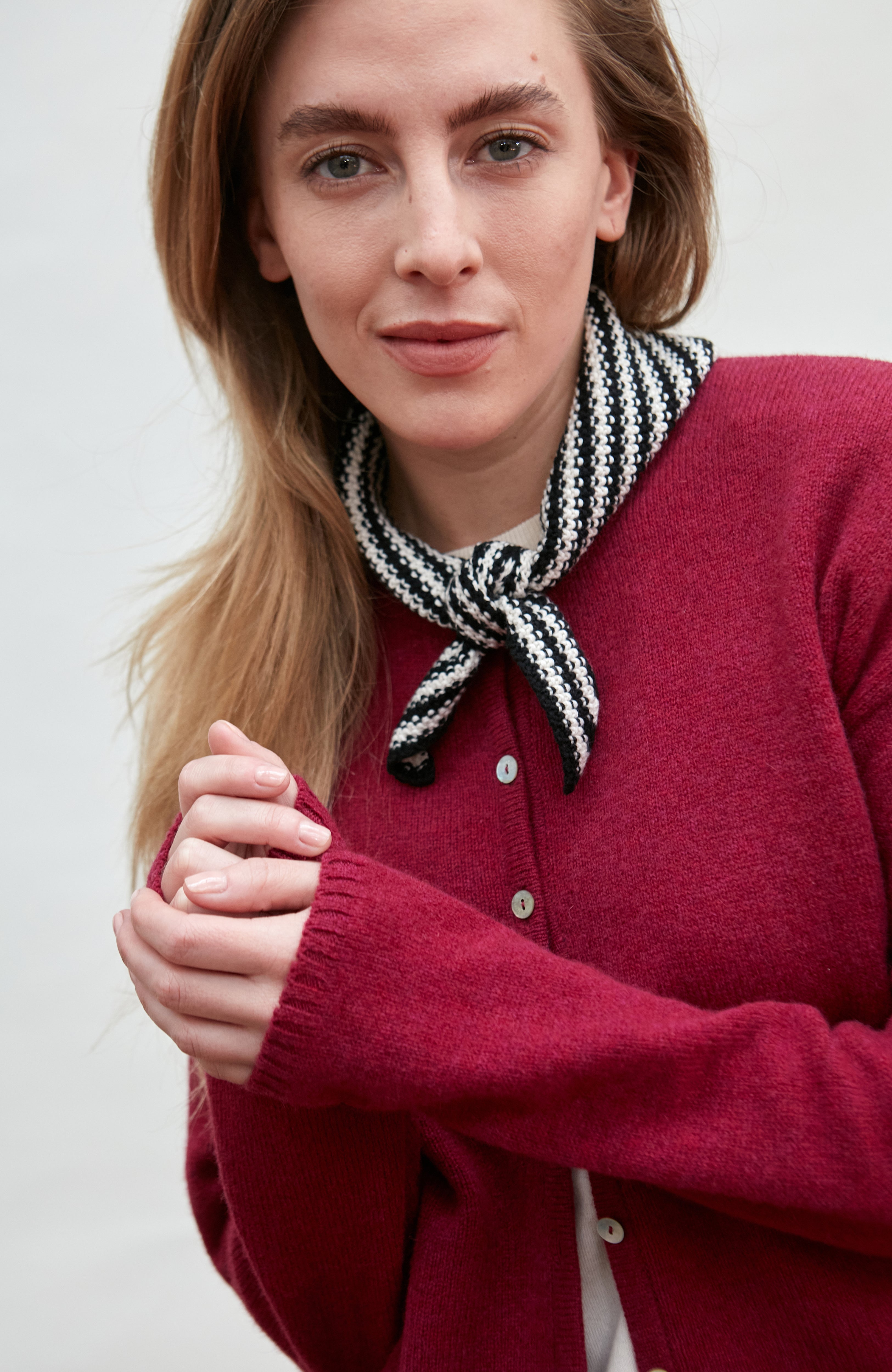 Cotton Textured Stripe Mini Neckerchief