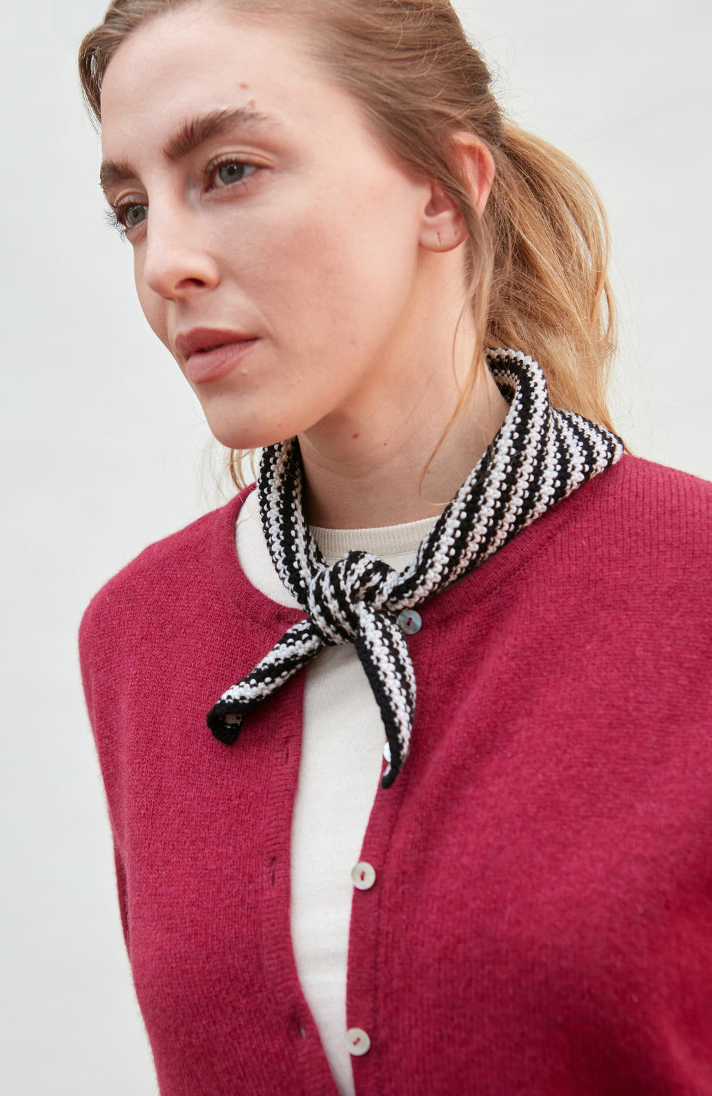 Cotton Textured Stripe Mini Neckerchief