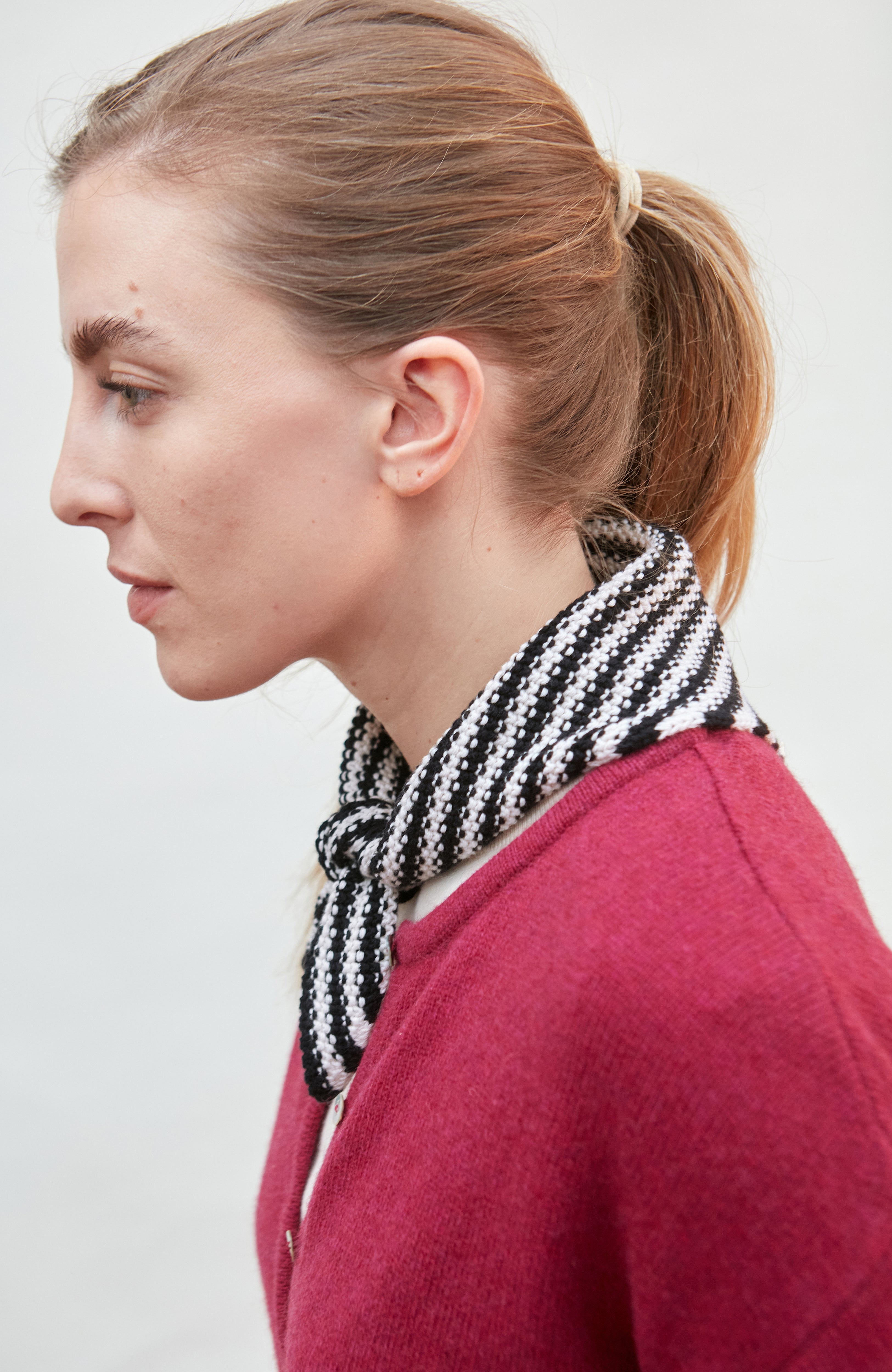 Cotton Textured Stripe Mini Neckerchief