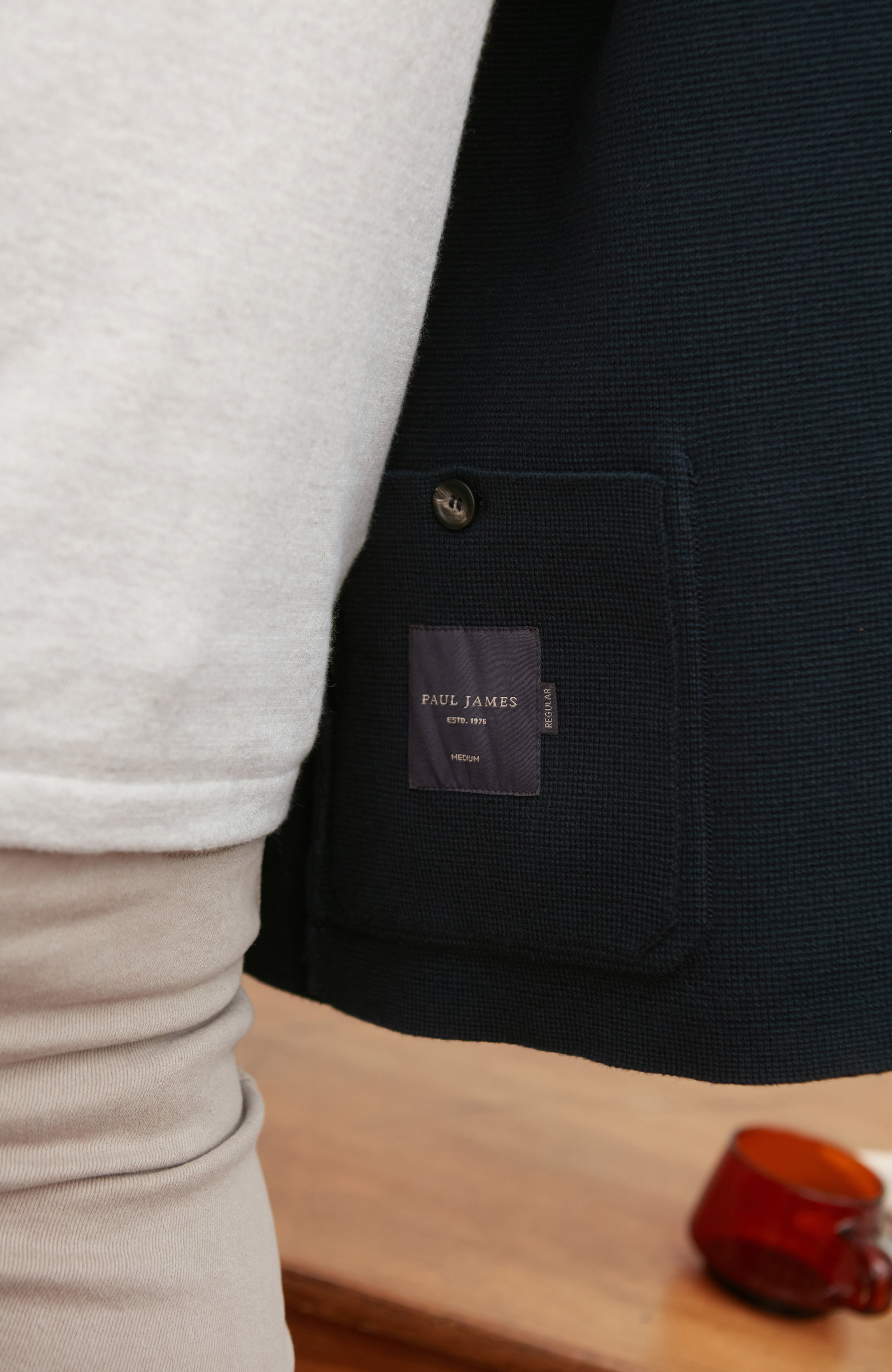 Womens Midweight Cotton Knitted Nehru Jacket