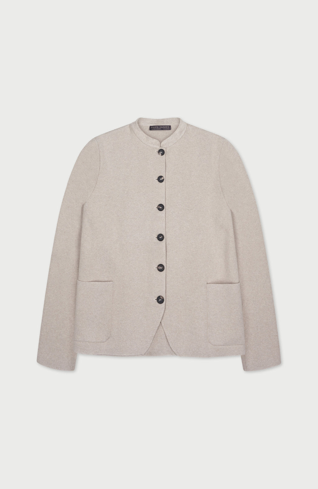 Womens Midweight Cotton Knitted Nehru Jacket