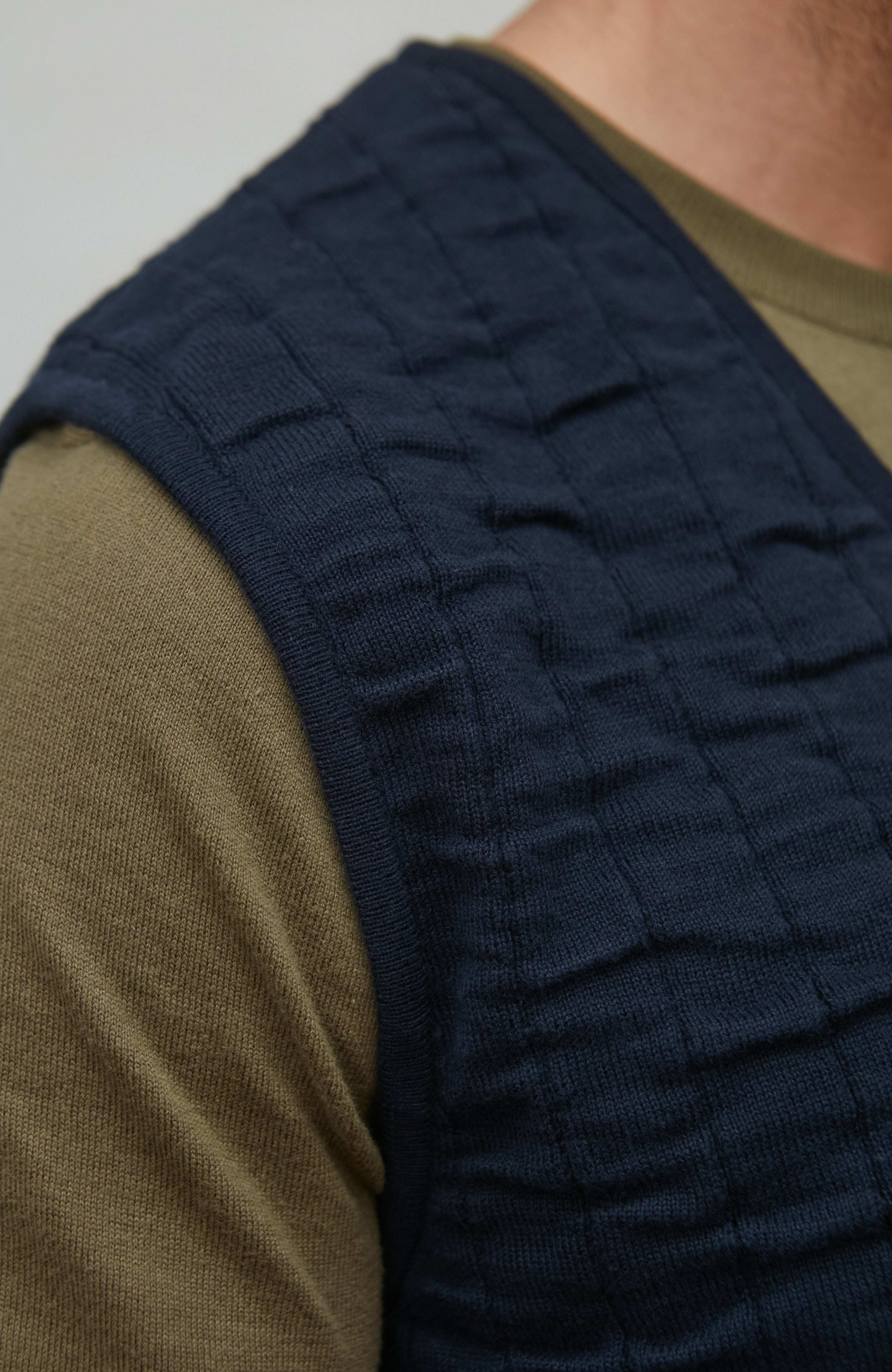 Mens Cotton Quilted Knitted Gilet