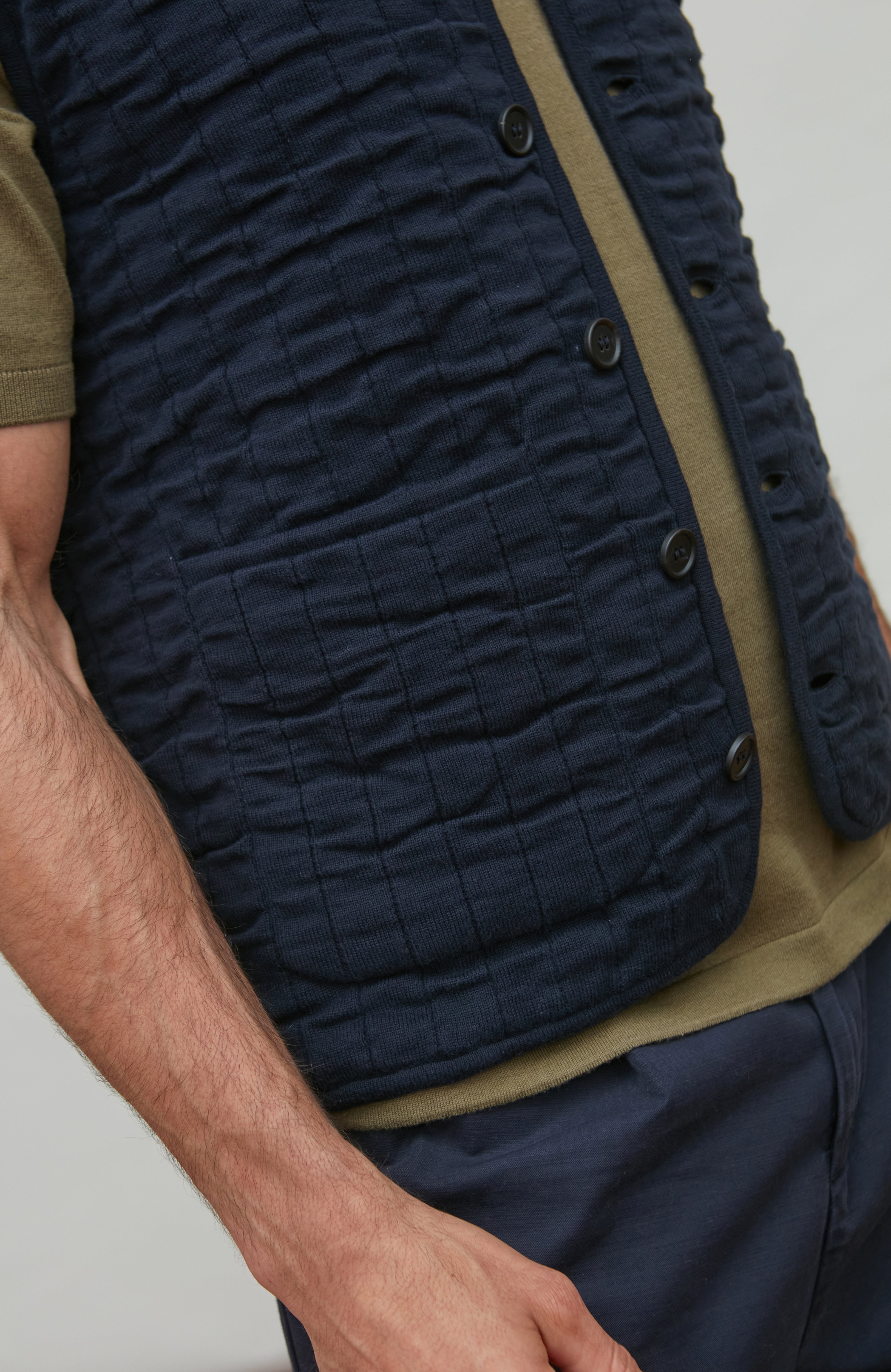 Mens Cotton Quilted Knitted Gilet
