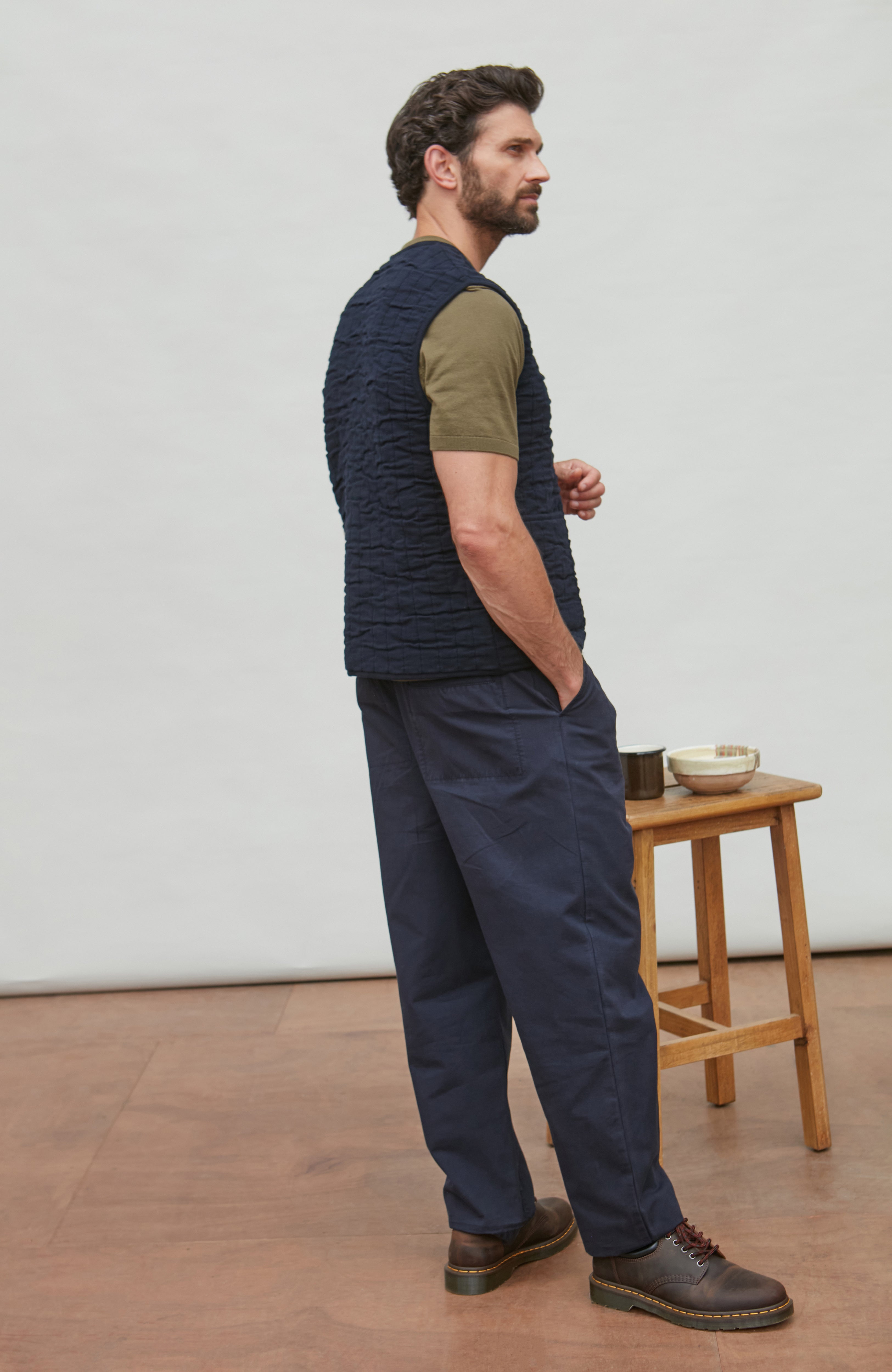 Mens Cotton Quilted Knitted Gilet