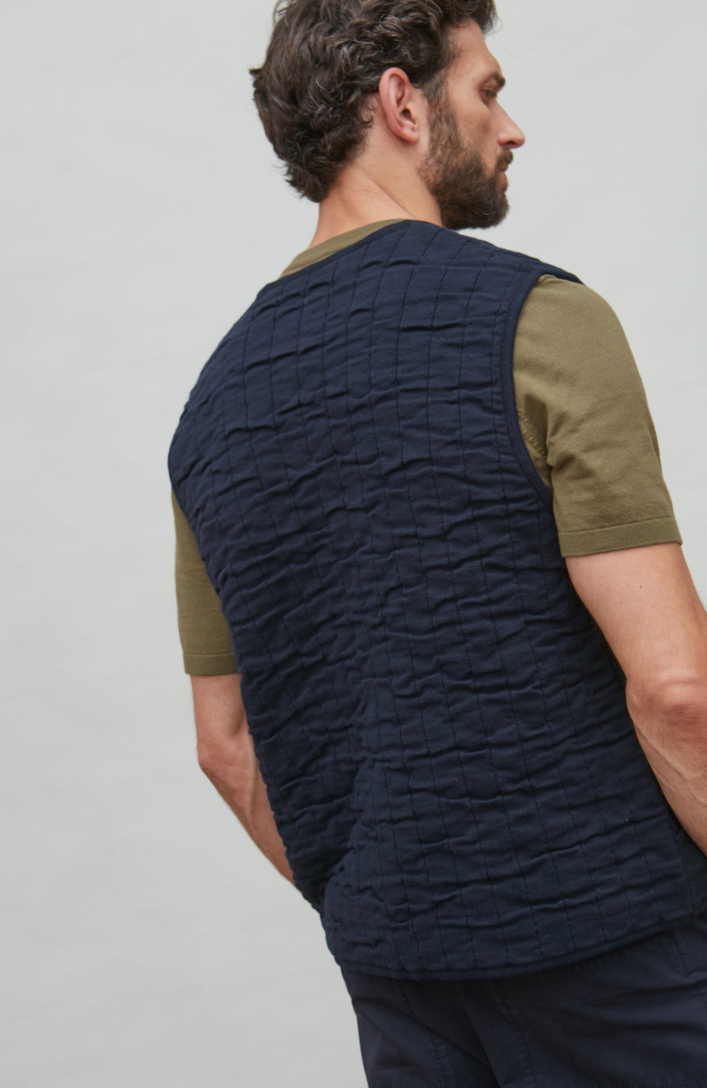 Mens Cotton Quilted Knitted Gilet