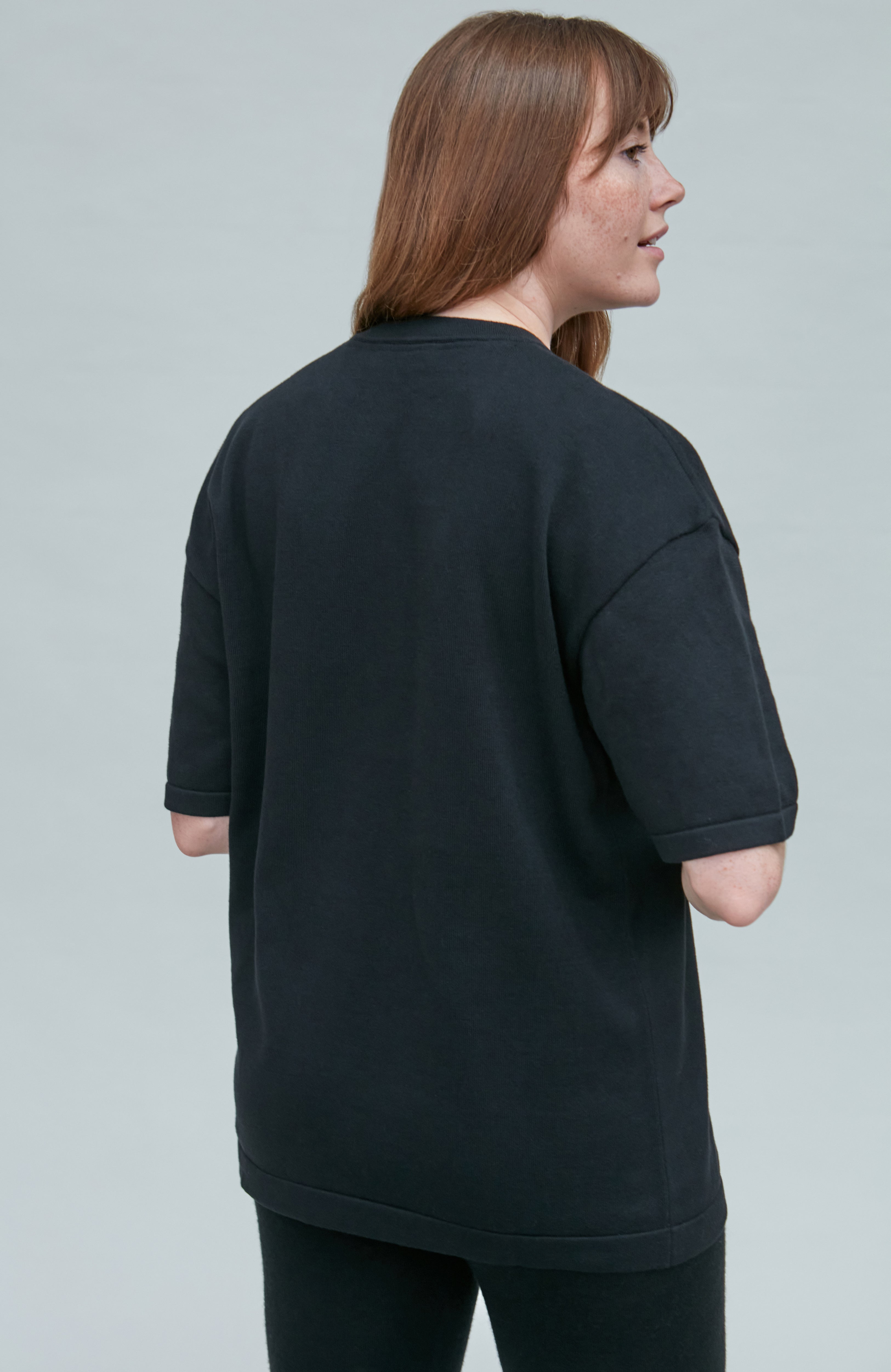 Womens Lightweight Cotton Oversized Knitted T-Shirt