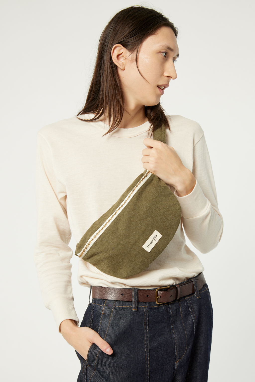 Custine le sac banane - Coton recyclé Kaki