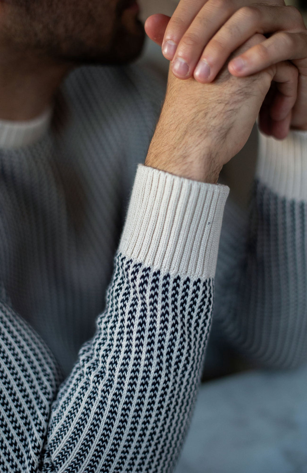 Mens Cotton Fisherman Tuck Stitch Jumper