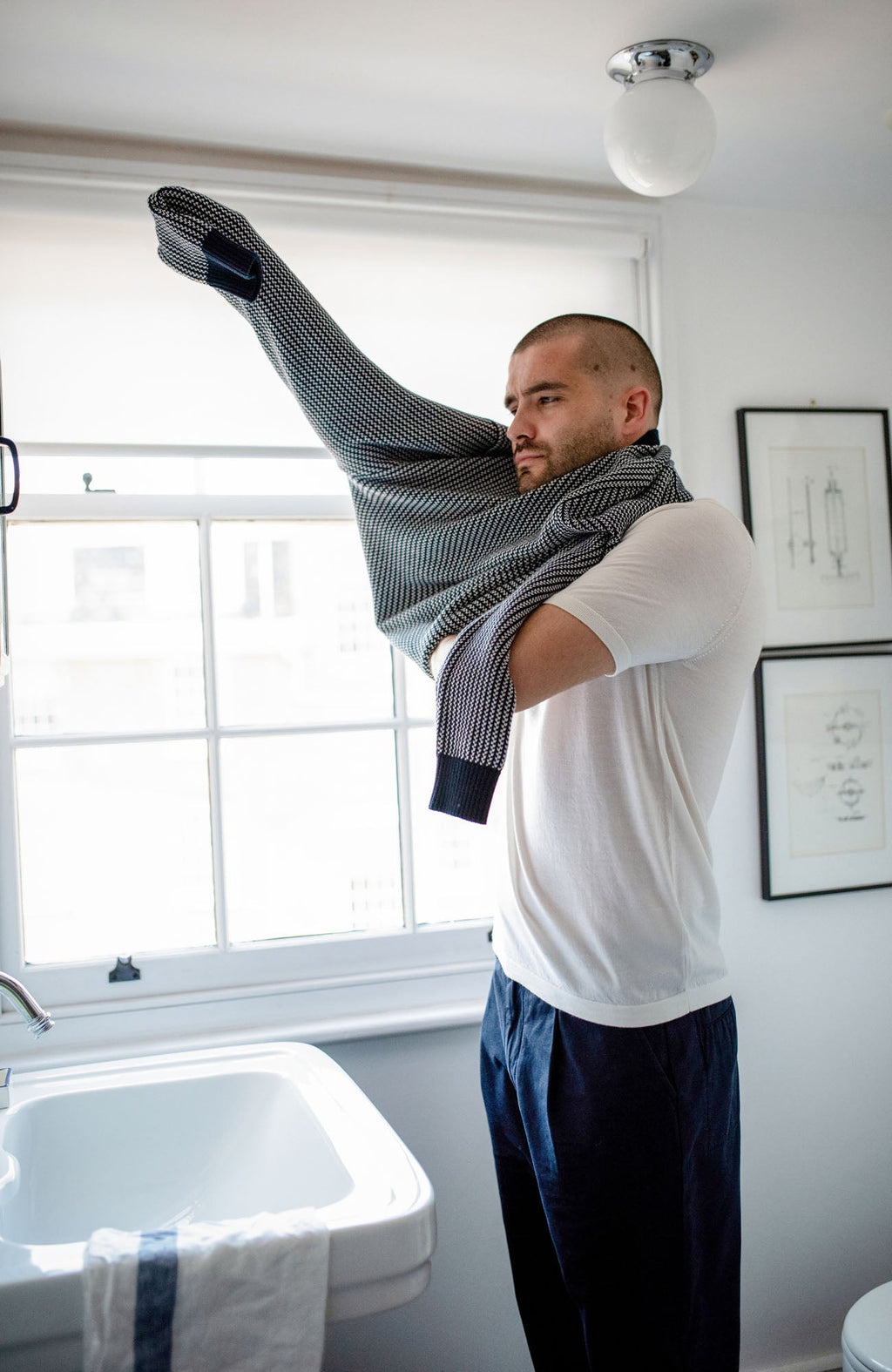 Mens Cotton Fisherman Tuck Stitch Jumper