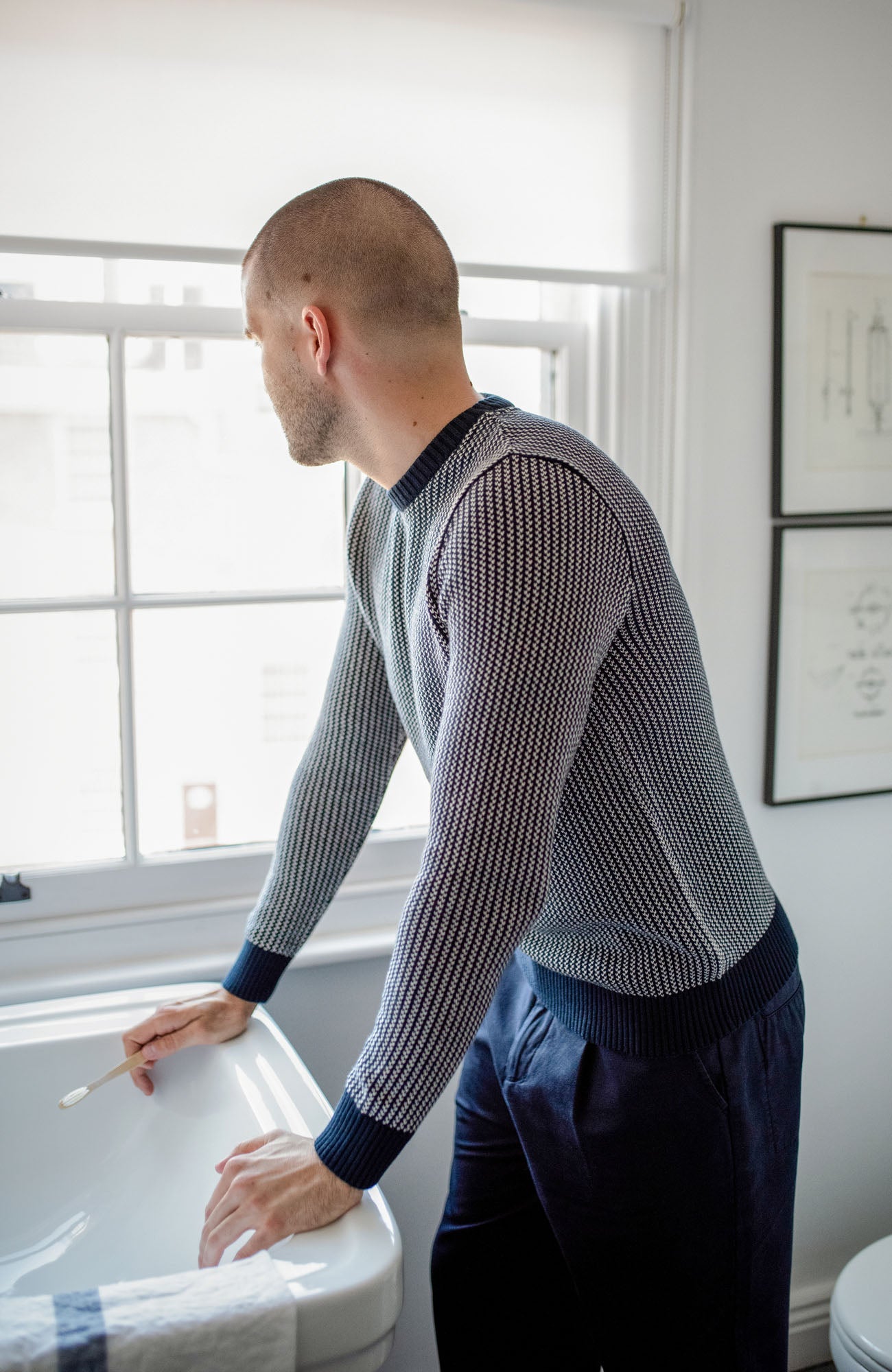 Mens Cotton Fisherman Tuck Stitch Jumper