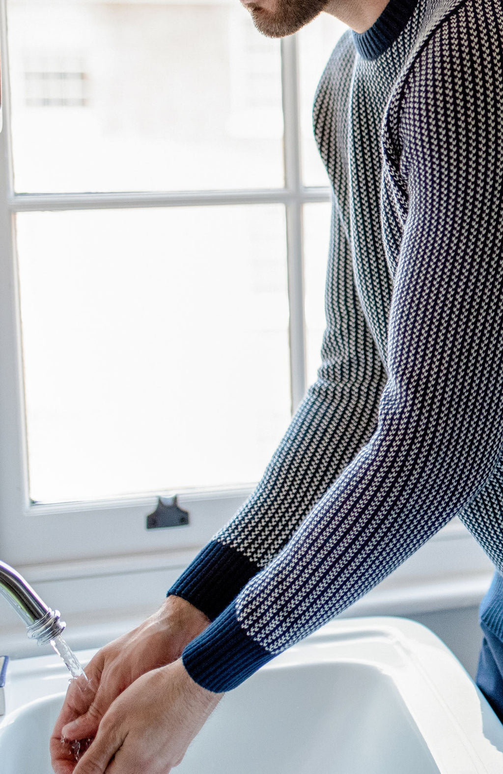 Mens Cotton Fisherman Tuck Stitch Jumper