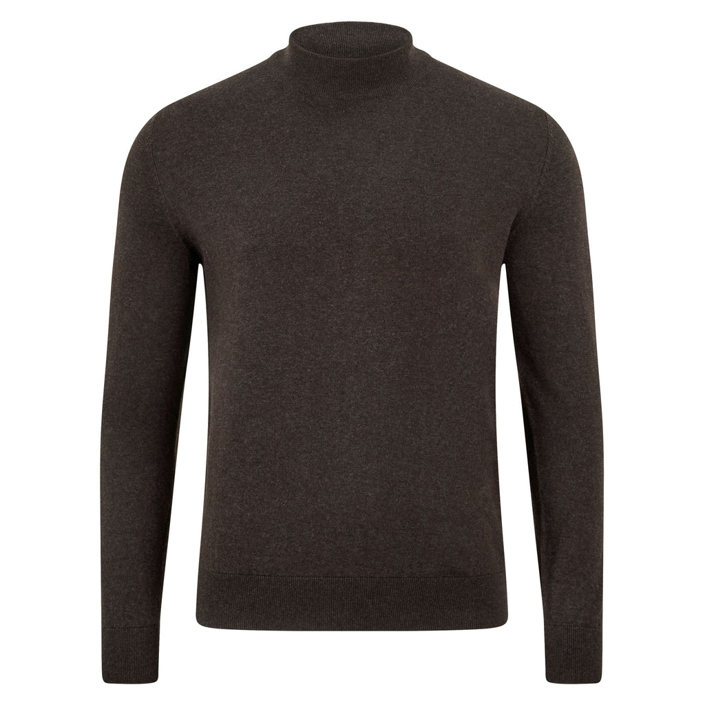 Mens Ultra Fine Cotton Mock Turtle Neck Jumper