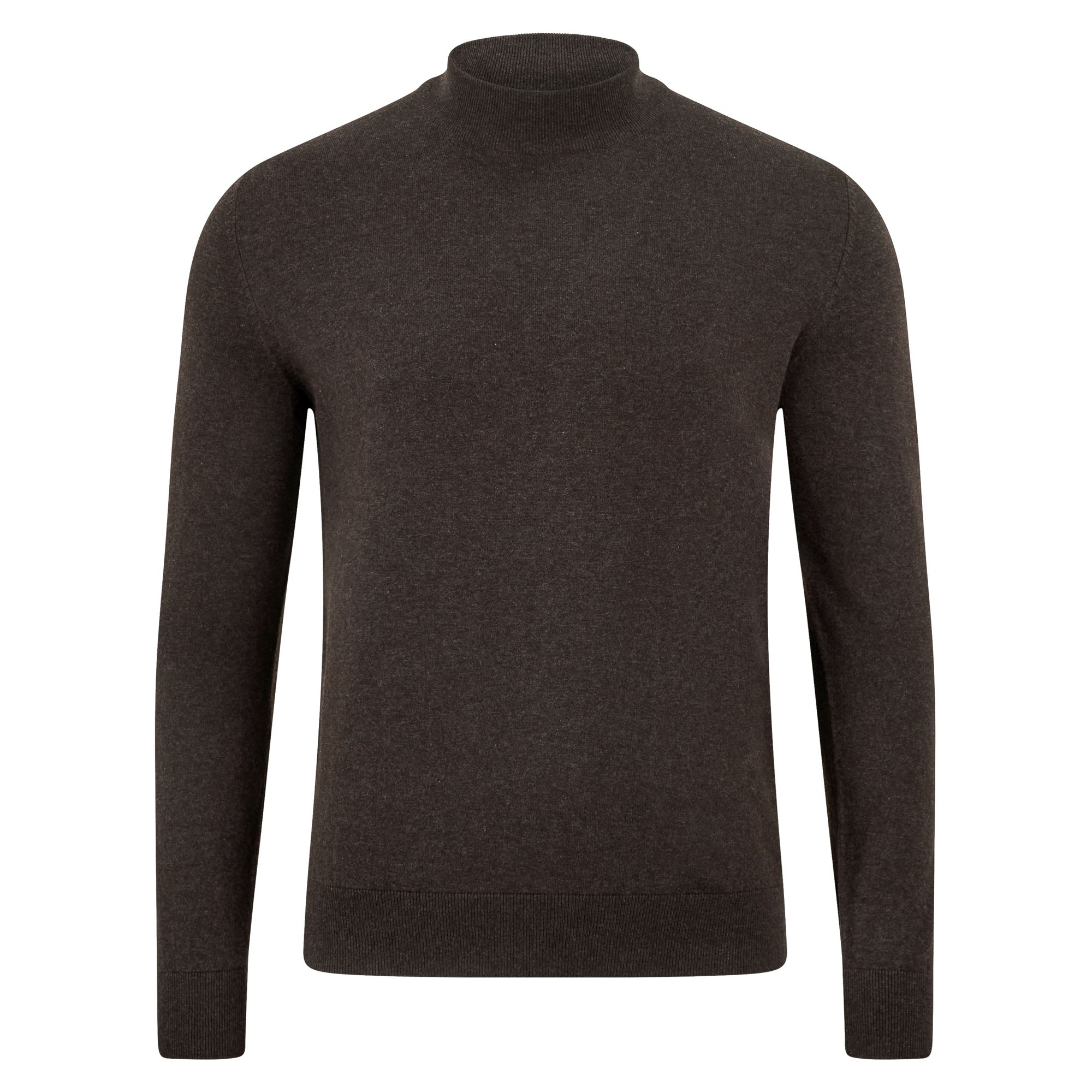 Mens Ultra Fine Cotton Mock Turtle Neck Jumper