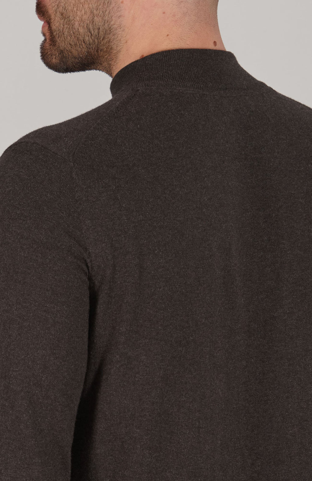 Mens Ultra Fine Cotton Mock Turtle Neck Jumper