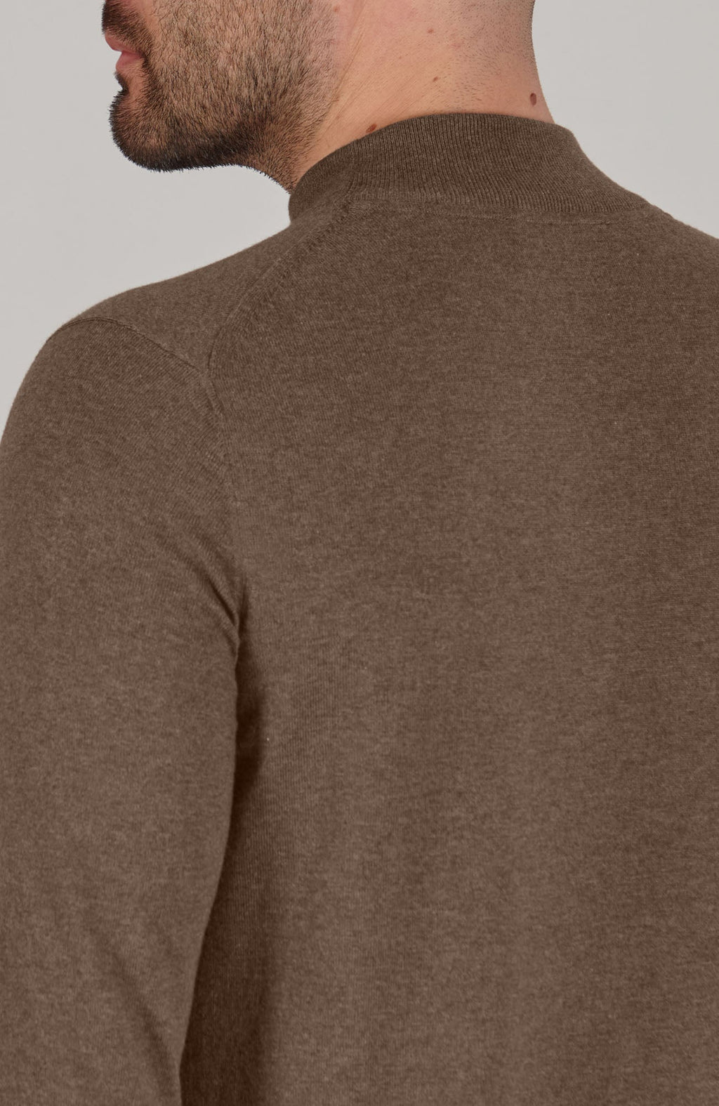 Mens Ultra Fine Cotton Mock Turtle Neck Jumper