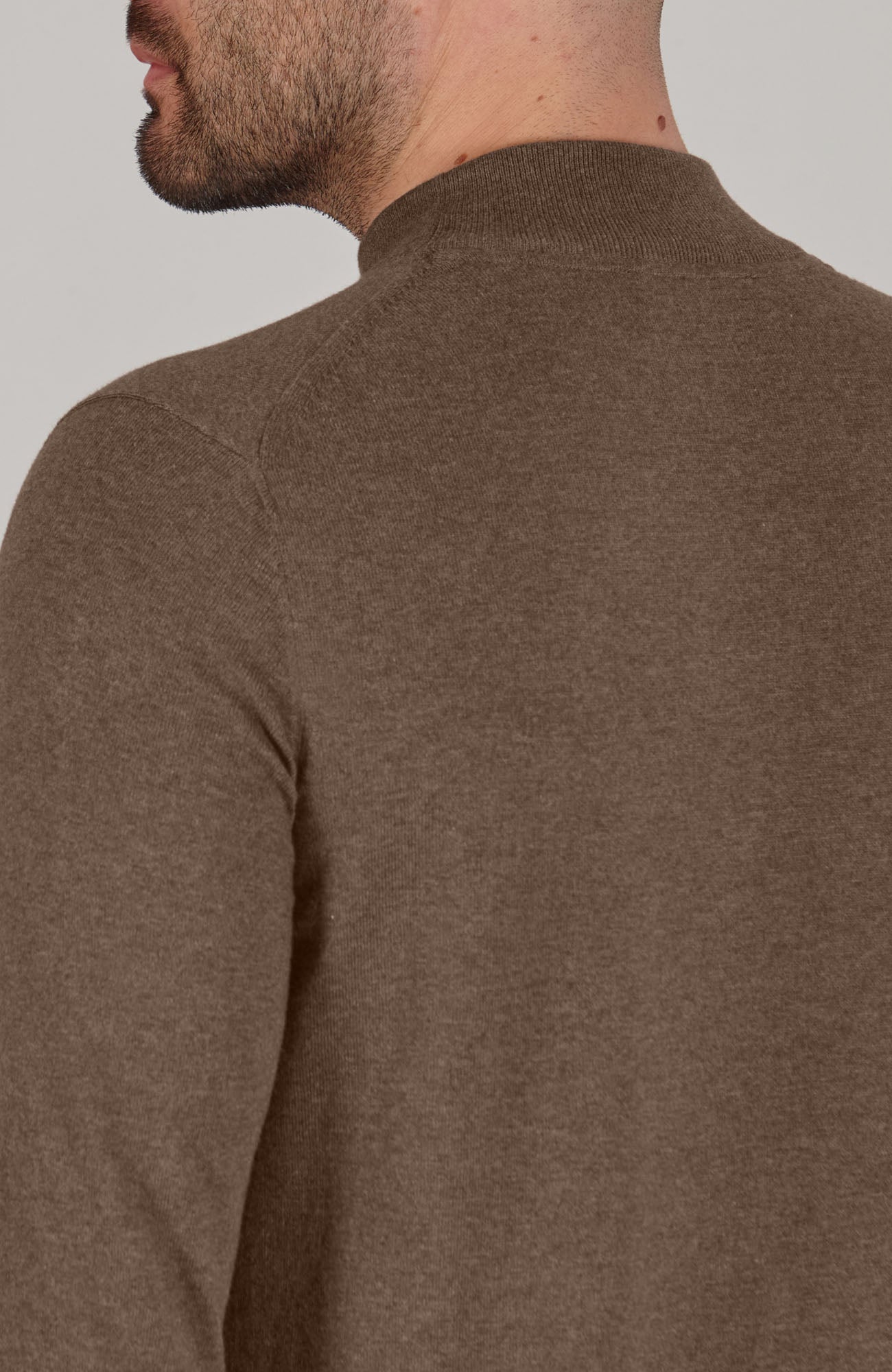 Mens Ultra Fine Cotton Mock Turtle Neck Jumper