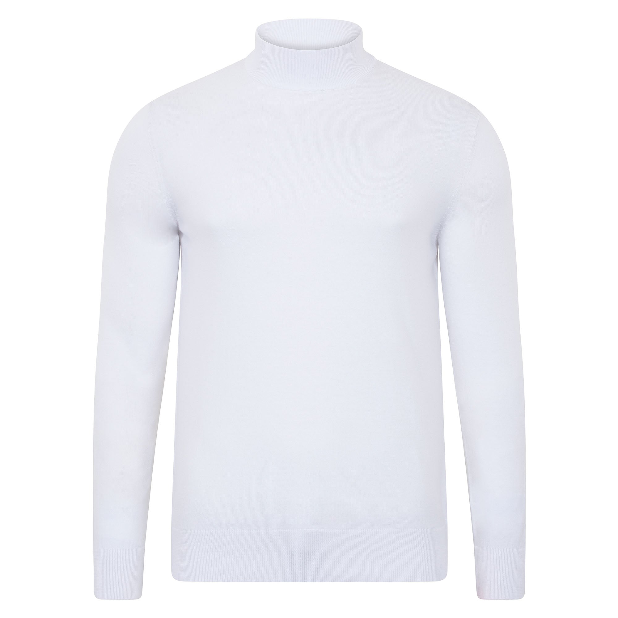 Mens Ultra Fine Cotton Mock Turtle Neck Jumper