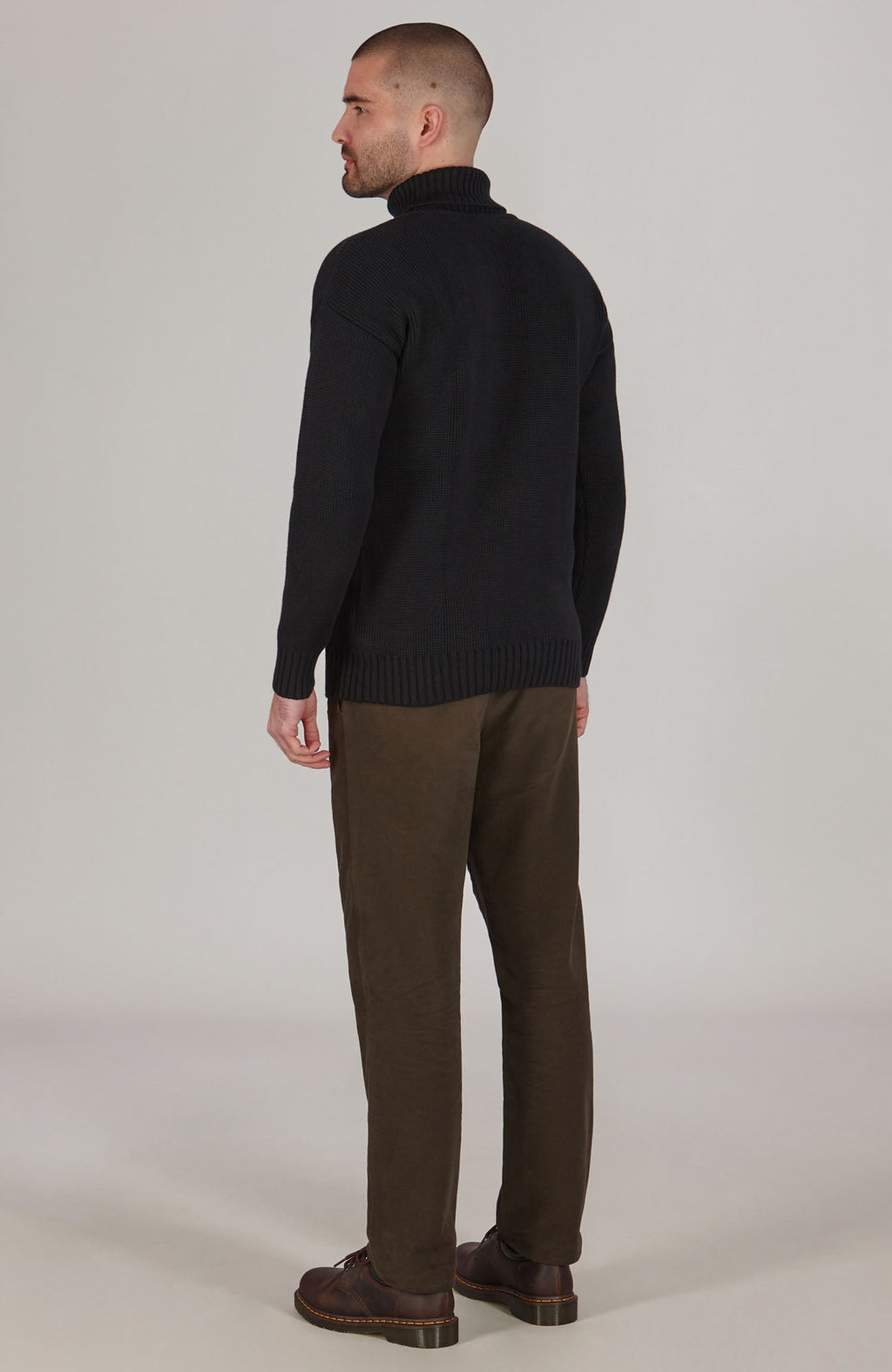 Mens Heavyweight Cotton Submariner Roll Neck Jumper