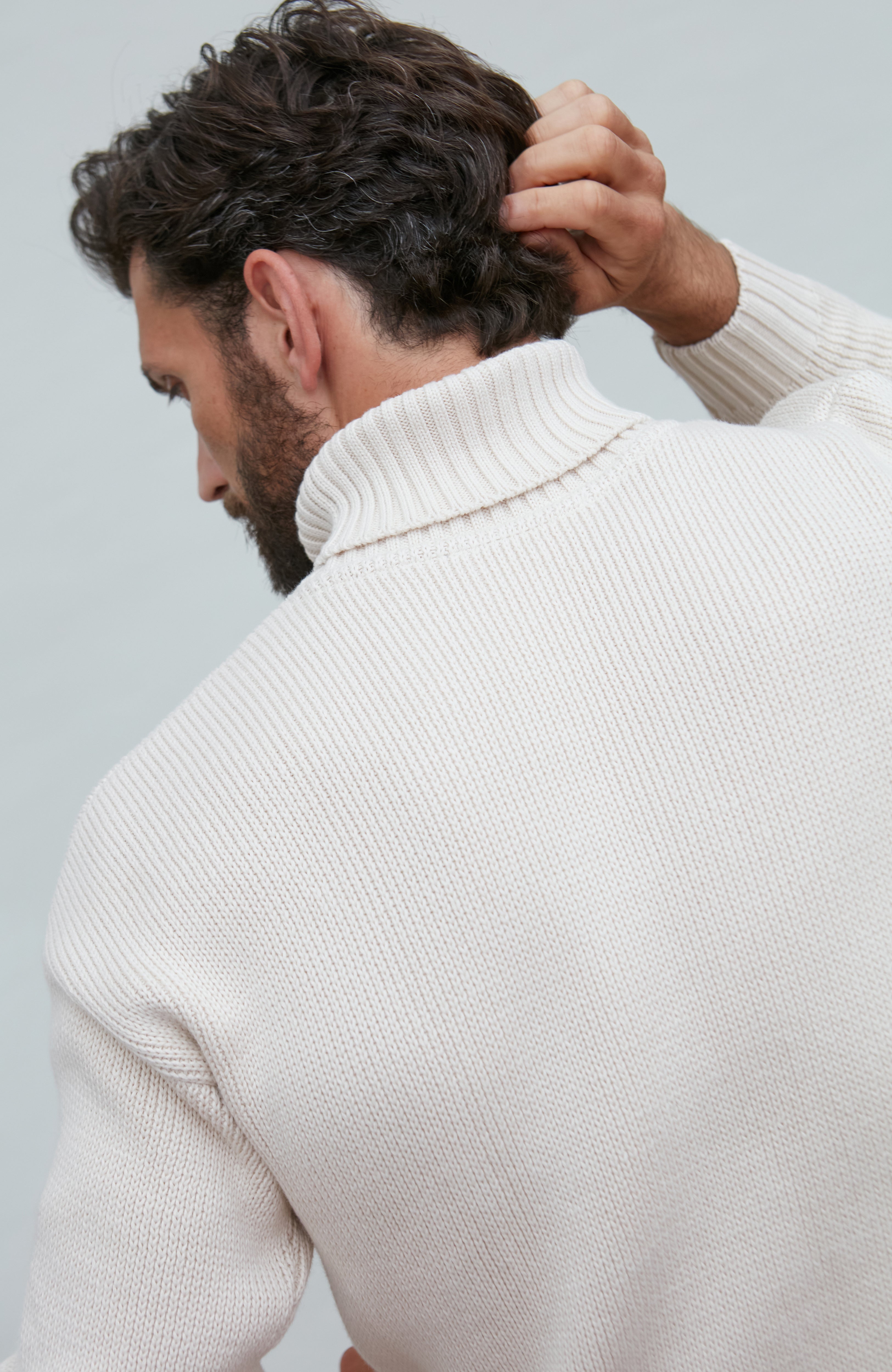 Mens Heavyweight Cotton Submariner Roll Neck Jumper