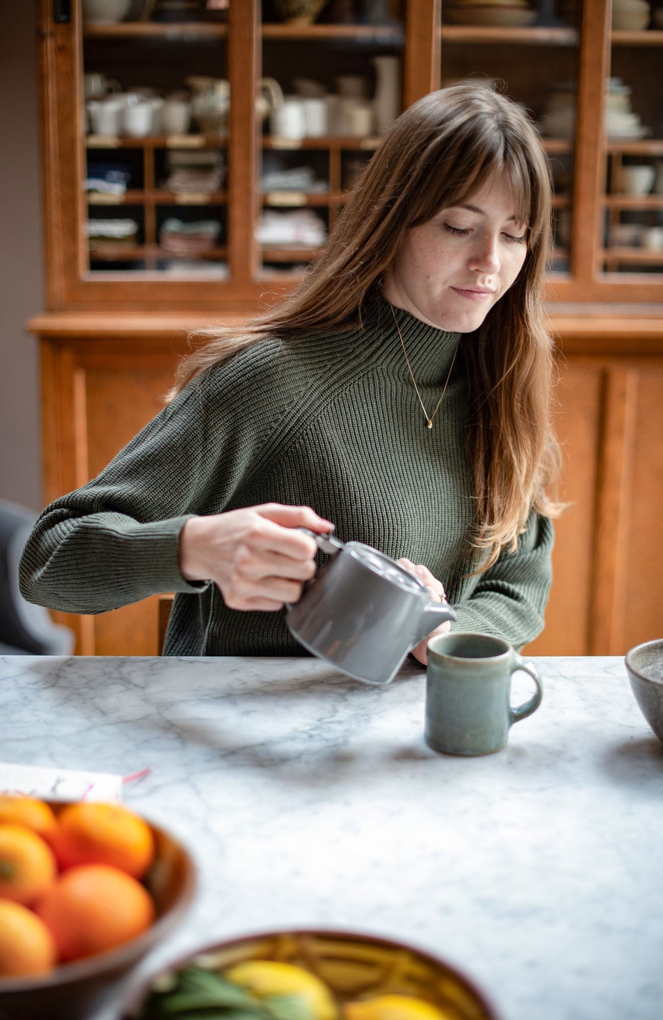 Womens Pure Cotton High Neck Raglan Jumper