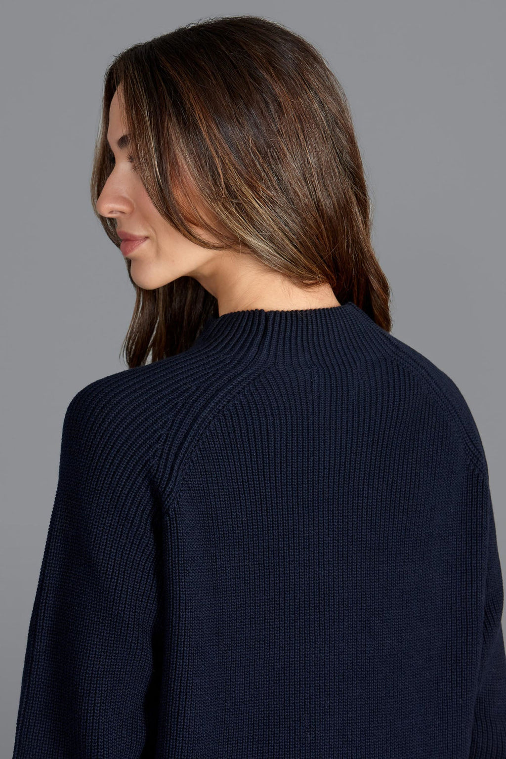 Womens Pure Cotton High Neck Raglan Jumper