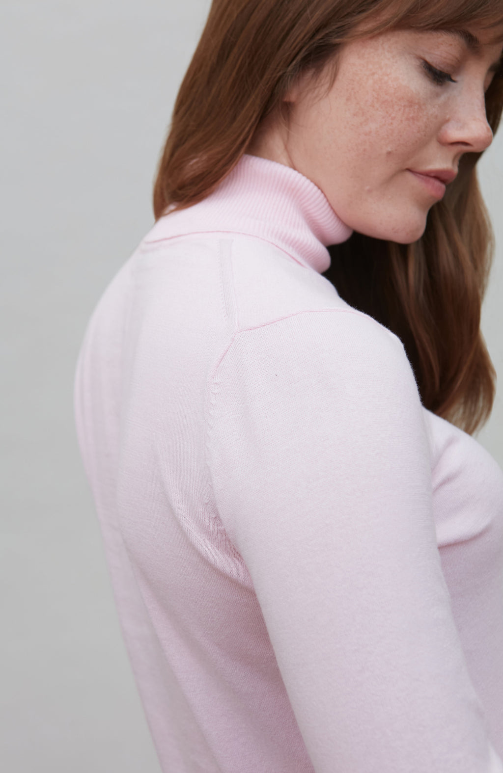 Womens Ultra Fine Cotton Roll Neck Long Sleeve Jumper