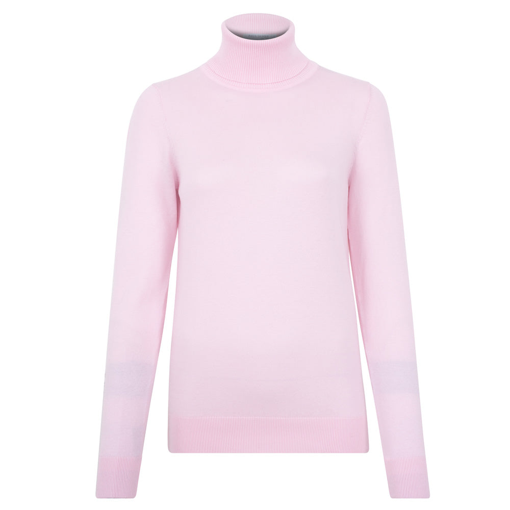 Womens Ultra Fine Cotton Roll Neck Long Sleeve Jumper