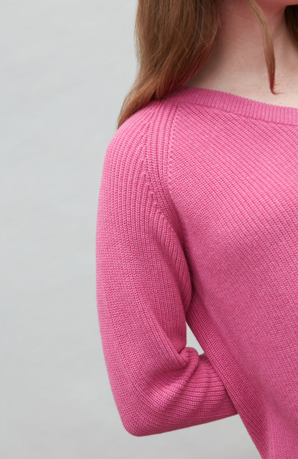 Womens Cotton Ribbed V Neck Jumper