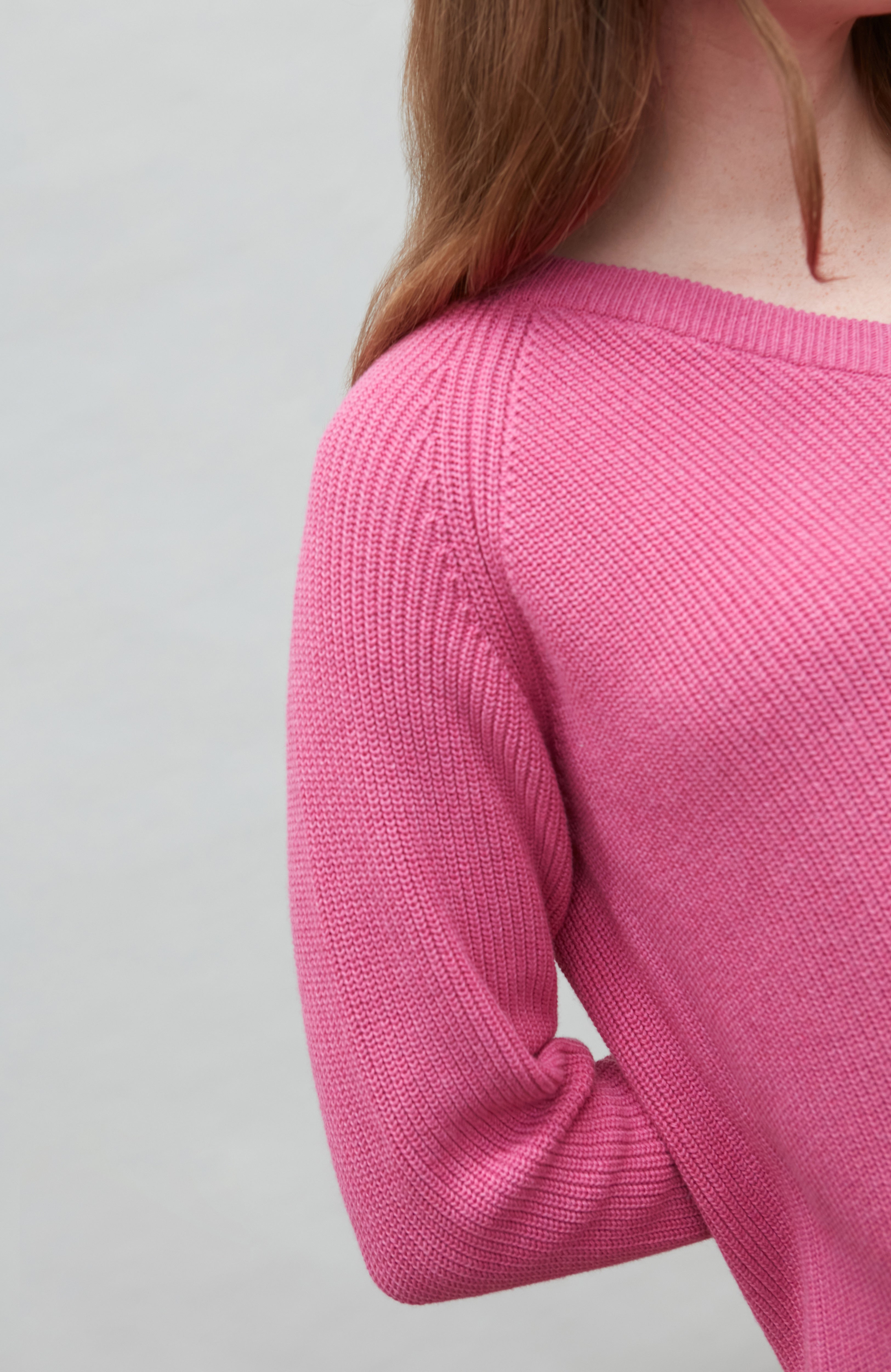 Womens Cotton Ribbed V Neck Jumper