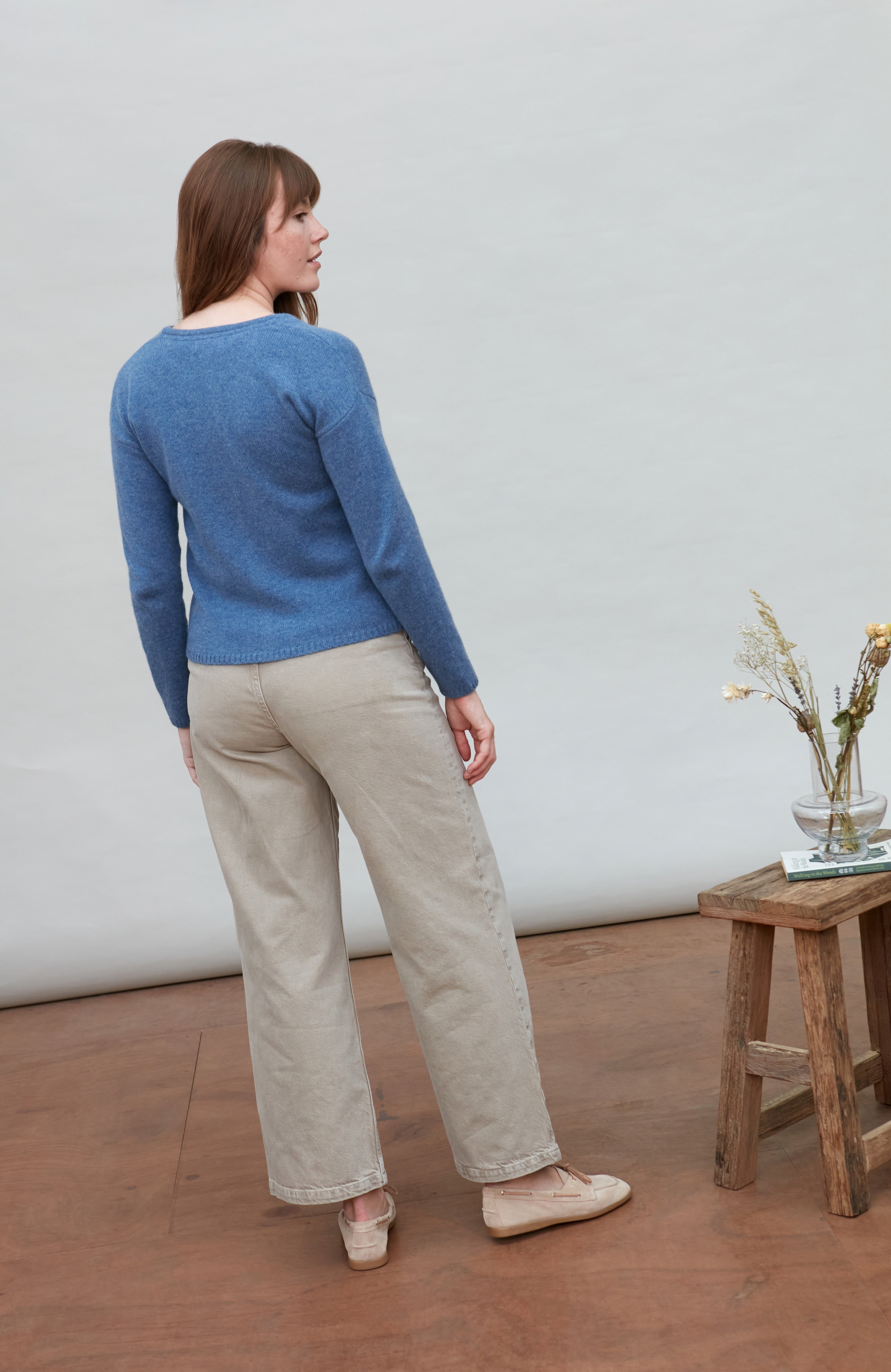 Womens Lambswool Crew Neck Cardigan