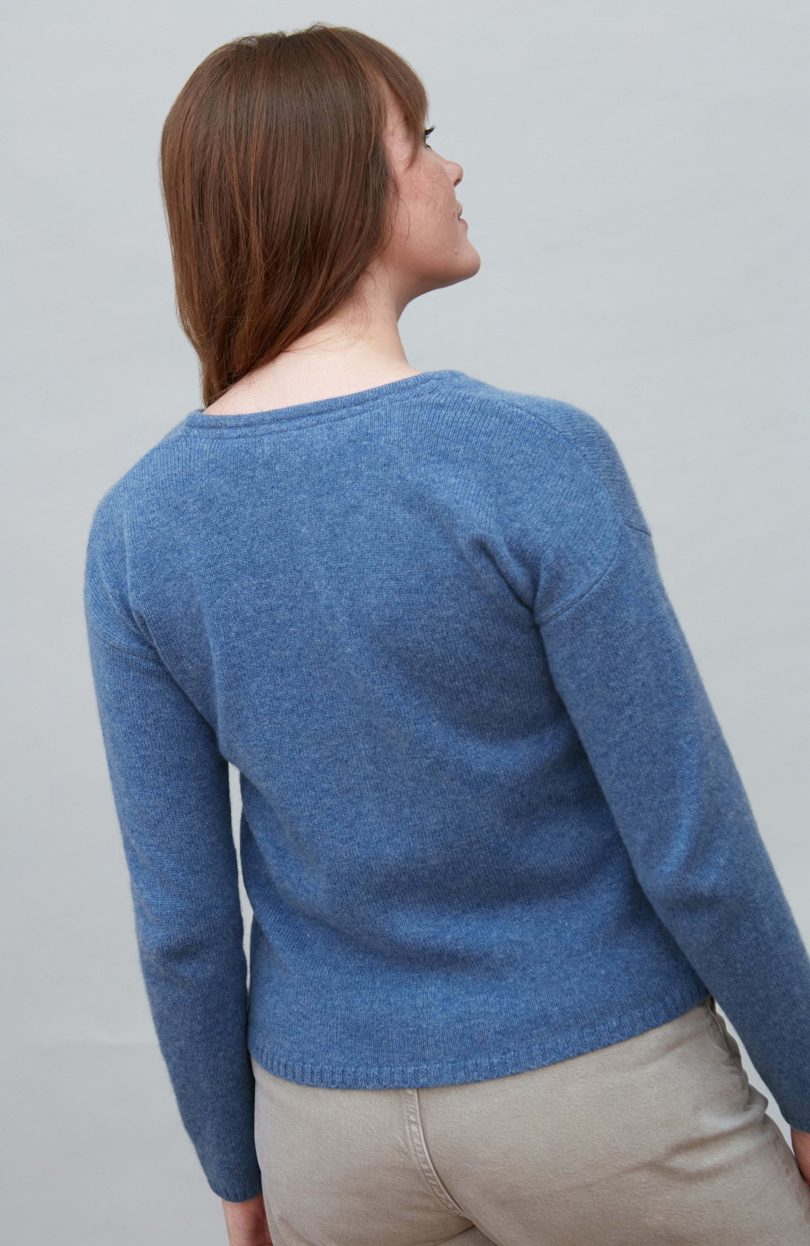 Womens Lambswool Crew Neck Cardigan