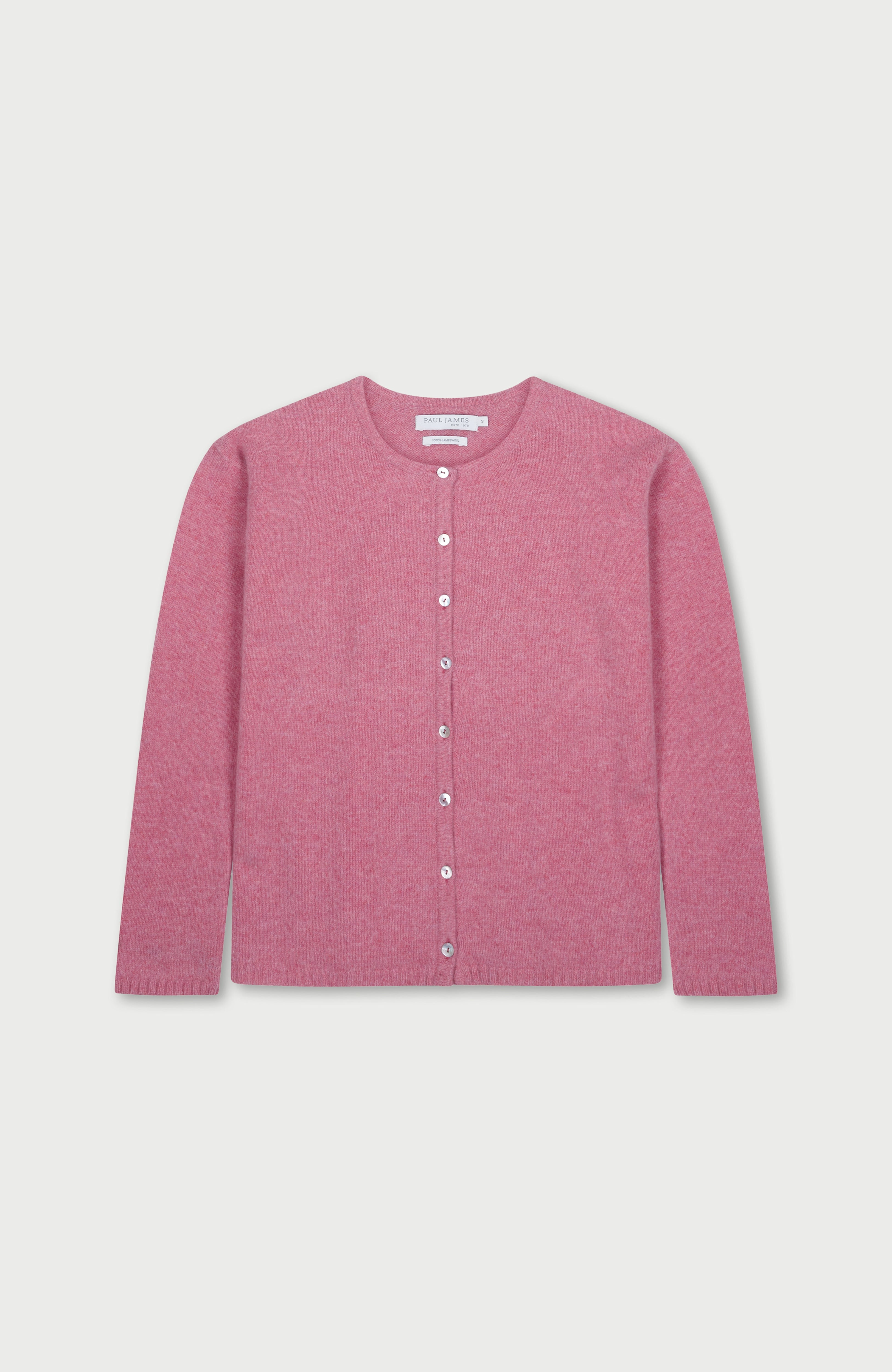 Womens Lambswool Crew Neck Cardigan